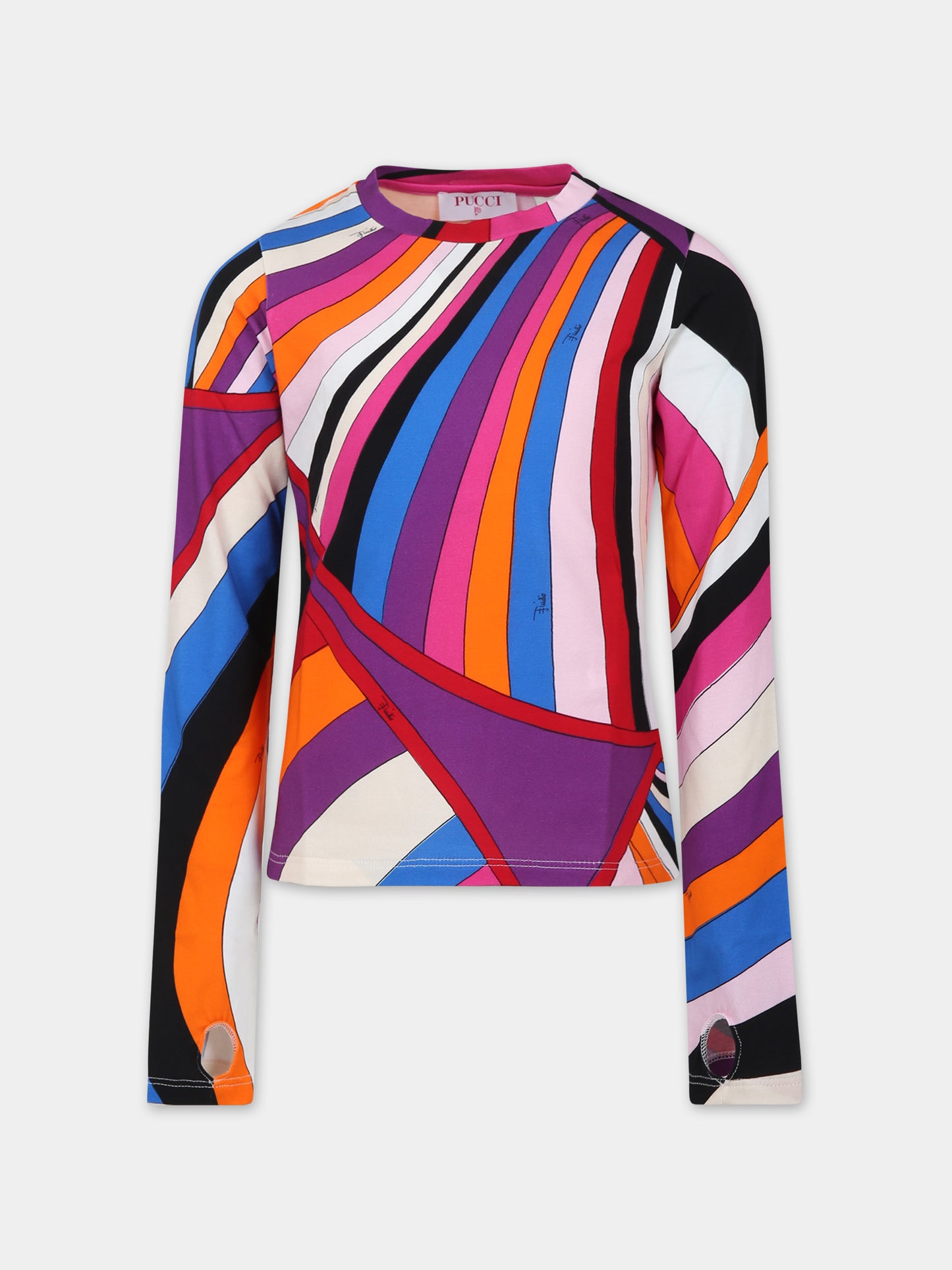 T-shirt multicolor per bambina,Emilio Pucci Junior,PU8A30 J0369 543MC