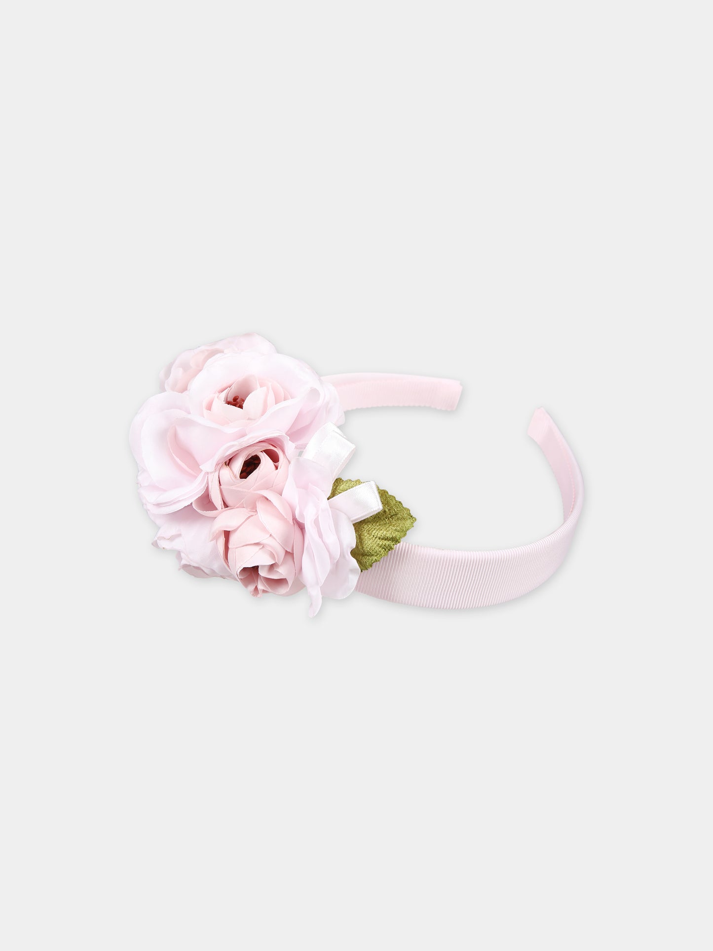 Cerchietto rosa per bambina con fiori,Monnalisa,79C011 3726 9191