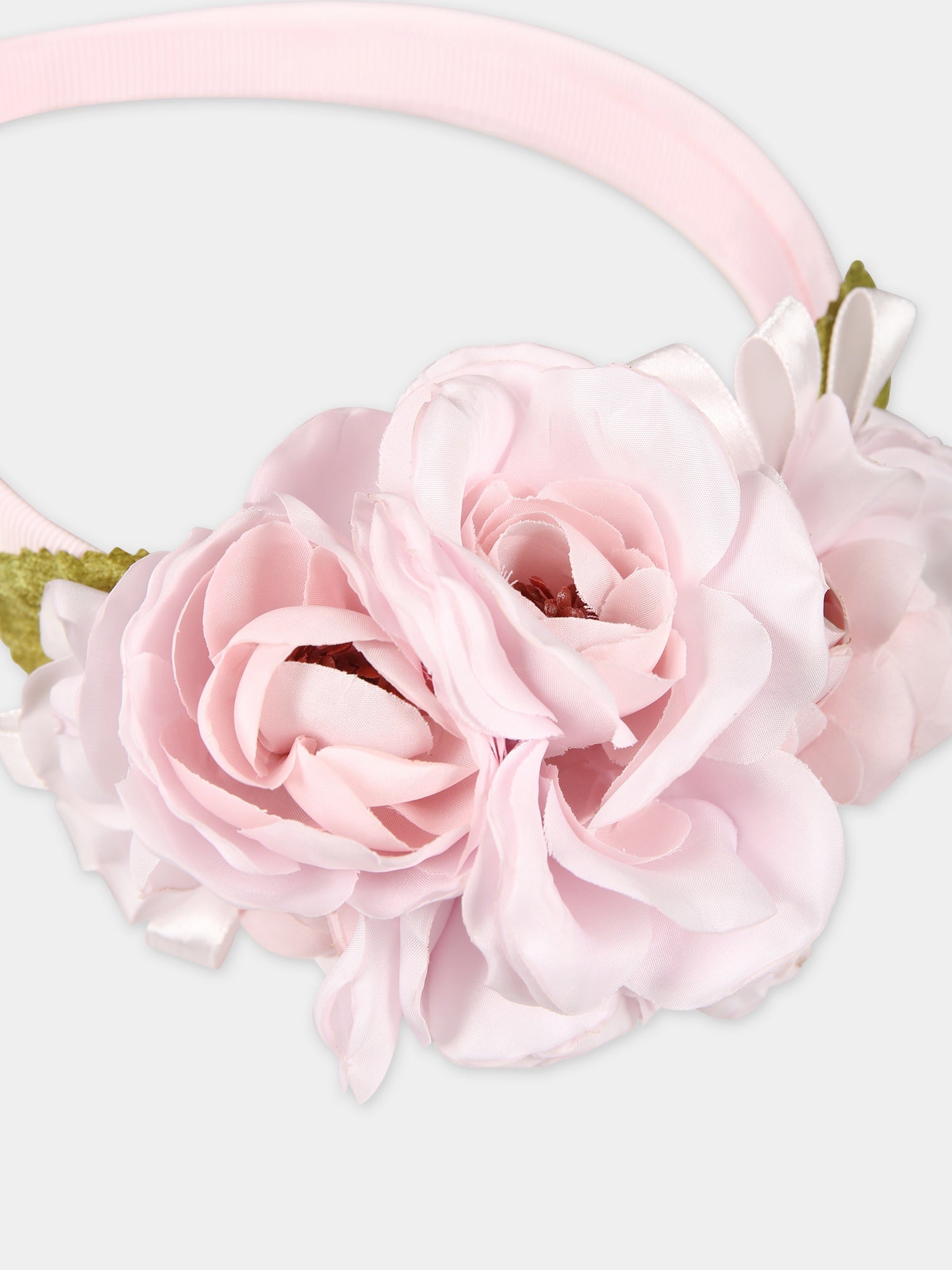 Cerchietto rosa per bambina con fiori,Monnalisa,79C011 3726 9191