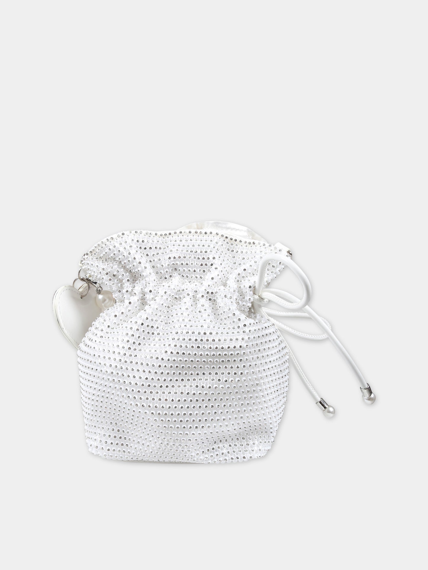 Borsa argento per bambina con strass all-over,Monnalisa,77C002 3713 0001