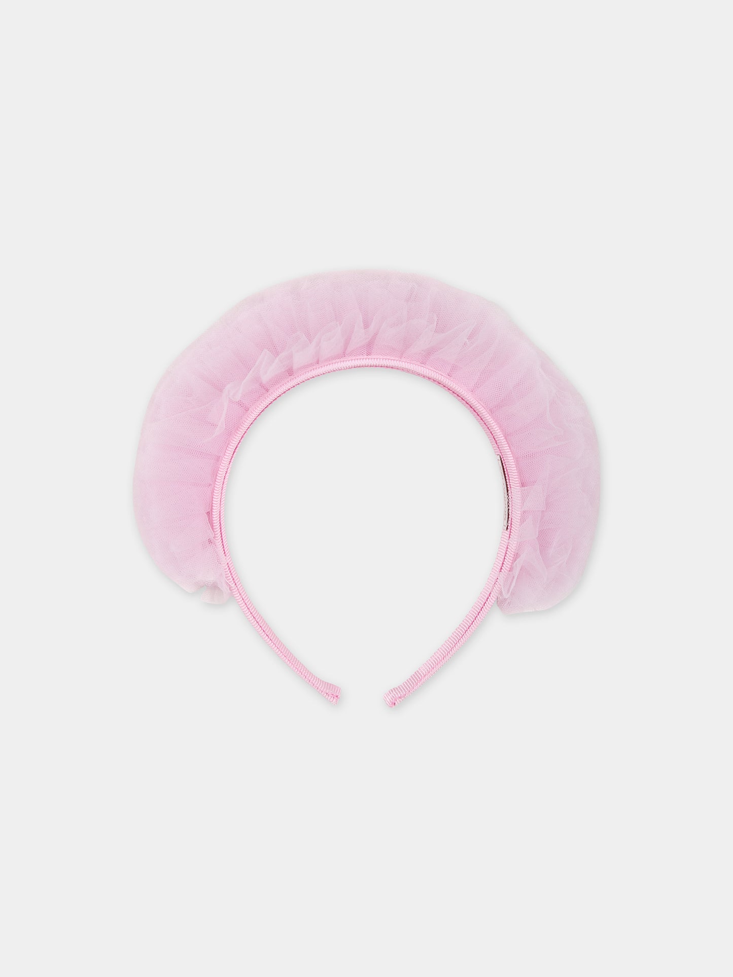 Cerchietto rosa per bambina con tulle,Monnalisa,17C006 3071 0095