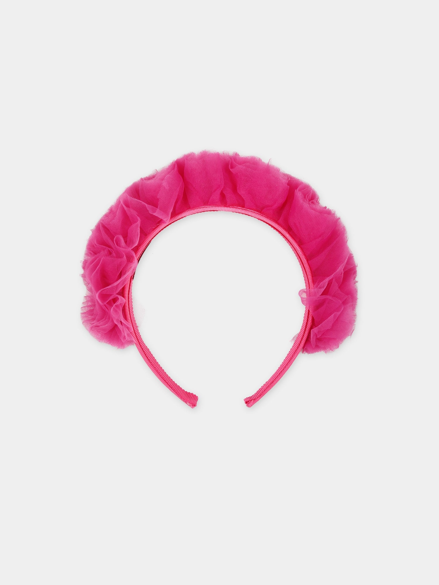 Cerchietto fucsia per bambina con tulle,Monnalisa,17C006 3071 0097