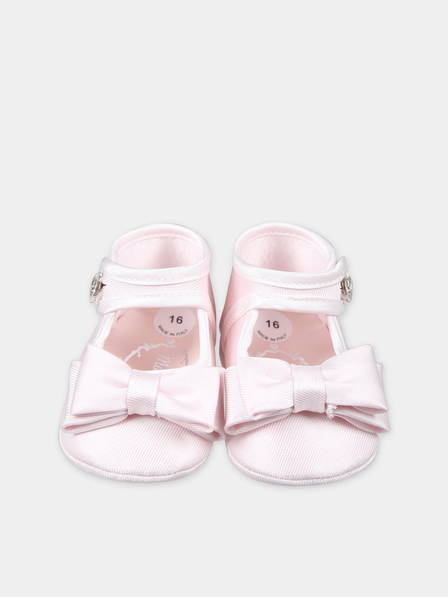 Ballerine rosa per neonata con fiocco,Monnalisa,73C000 3302 0091