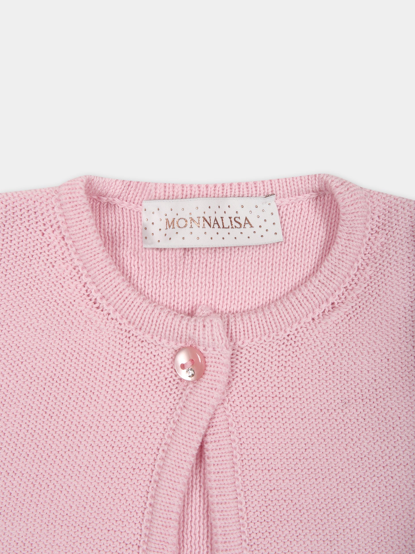 Cardigan rosa per neonata con volants,Monnalisa,73C800 3066 0090