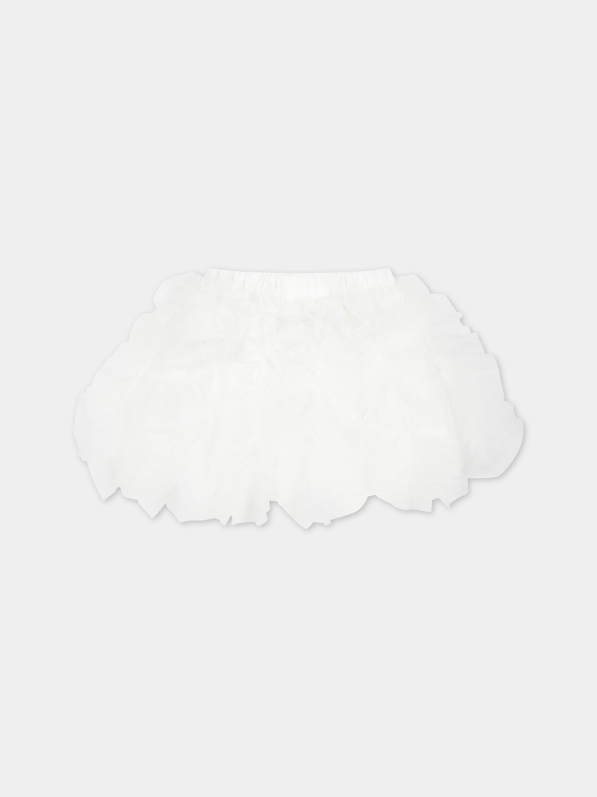 Completo bianco per neonata con logo,Monnalisa,35C505 3000 0001