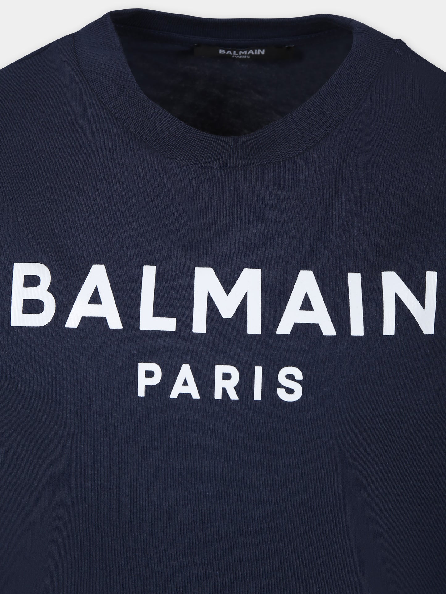 T-shirt blu per bambini con logo,Balmain Kids,BU8P01 Z1751 649