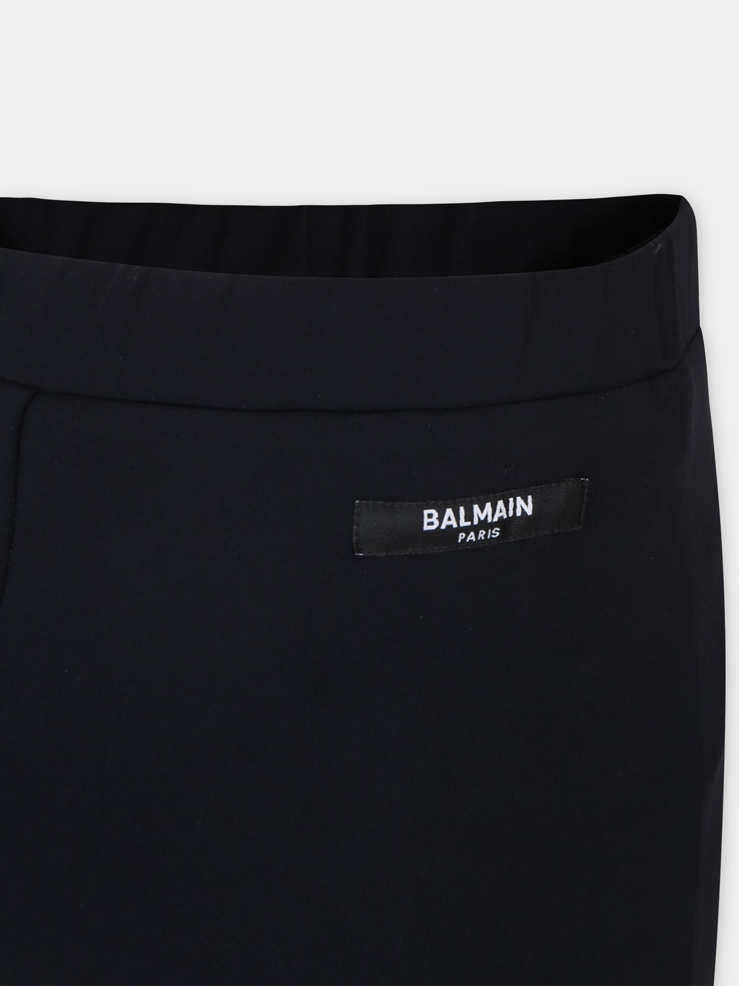 Pantalone casual nero per bambina con logo,Balmain Kids,BU6C80 A0141 930