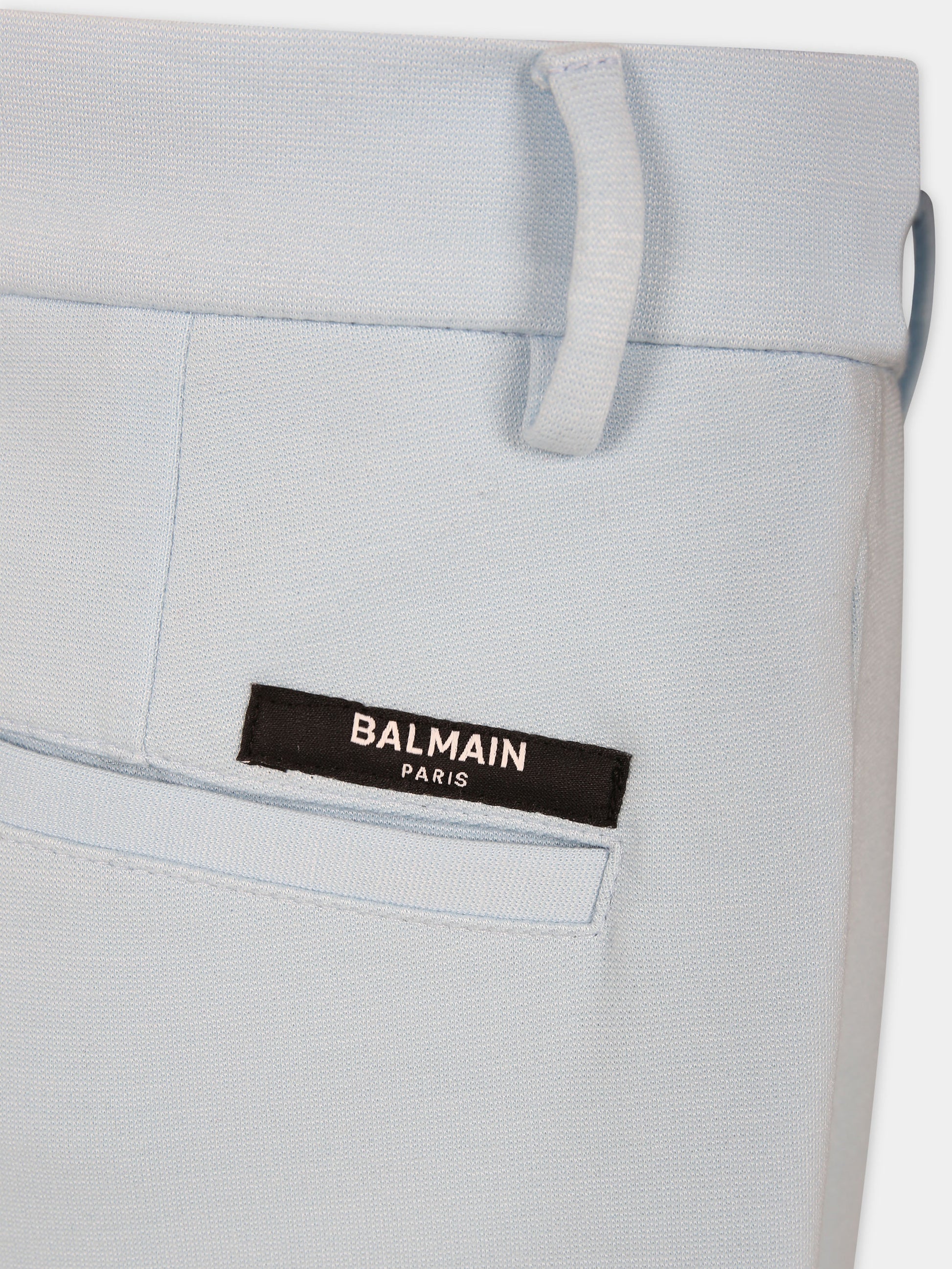 Pantaloni celesti per bambino,Balmain Kids,BU6R80 J0371 684