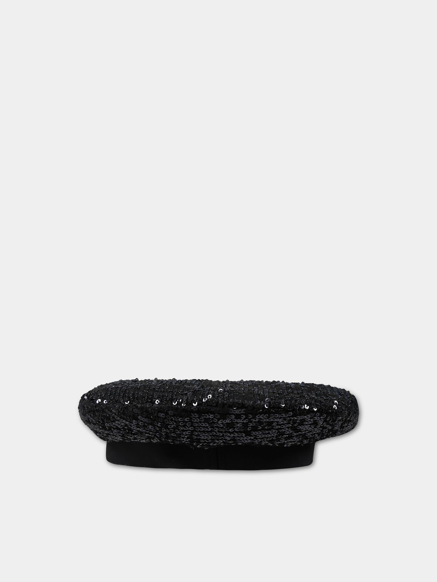 Basco nero per bambina con paillettes,Balmain Kids,BU0A47 U0124 930