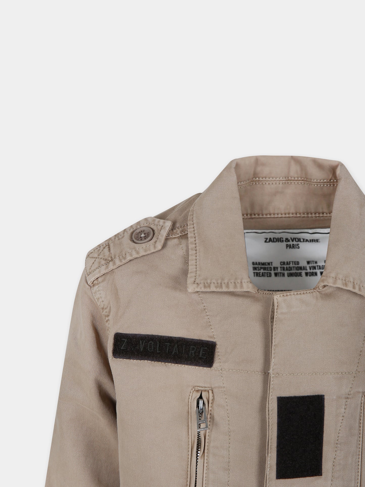 Giubbotto beige per bambino,Zadig & Voltaire Kids,X60054 210