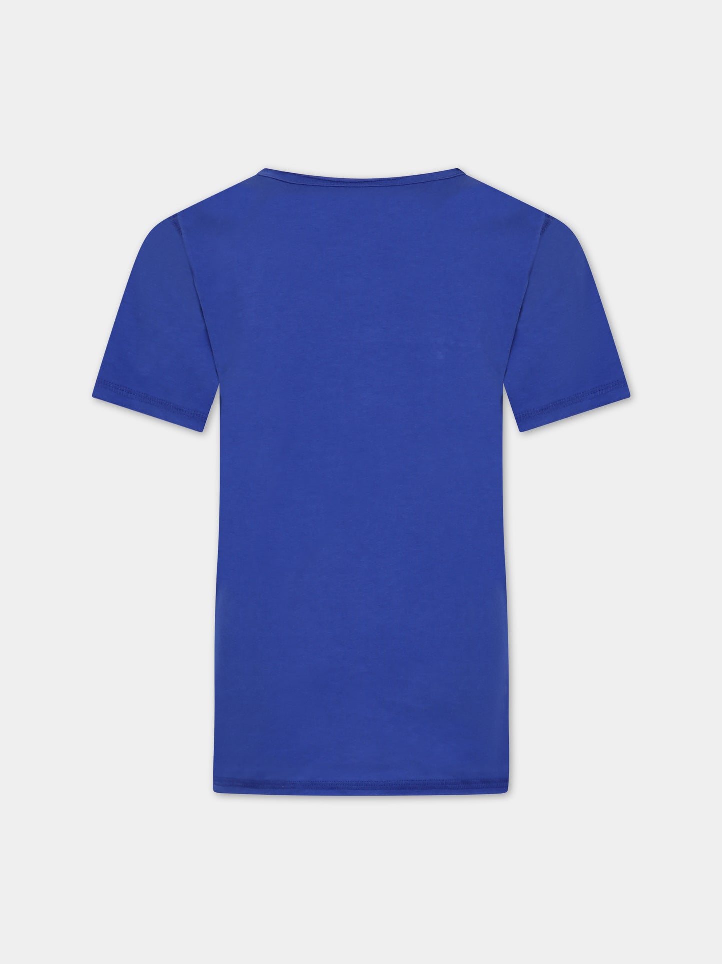 T-shirt blu per bambino con logo,Zadig & Voltaire Kids,X60087 861