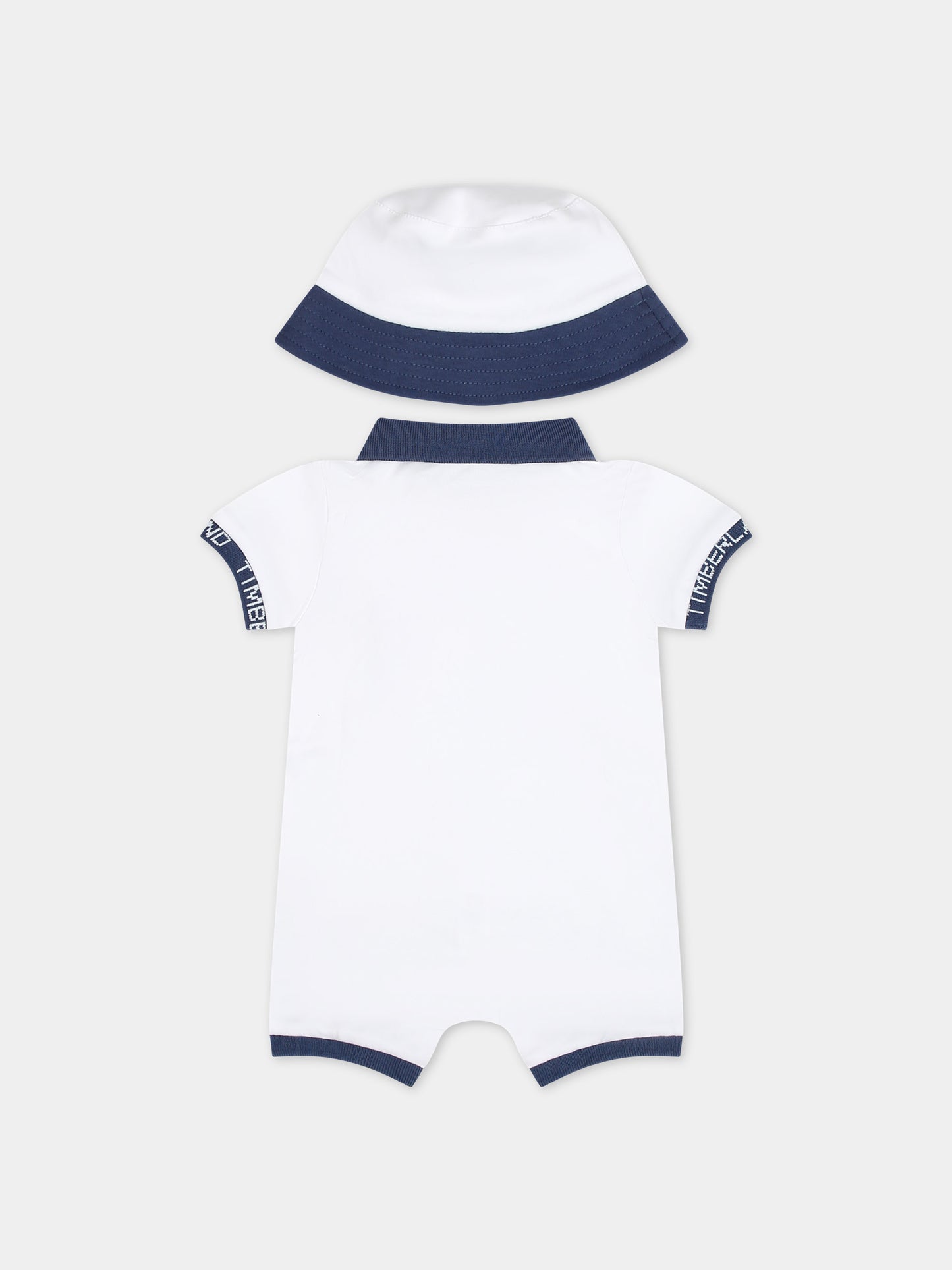 Pagliaccetto bianco per neonato con logo,Timberland,T60187 10P