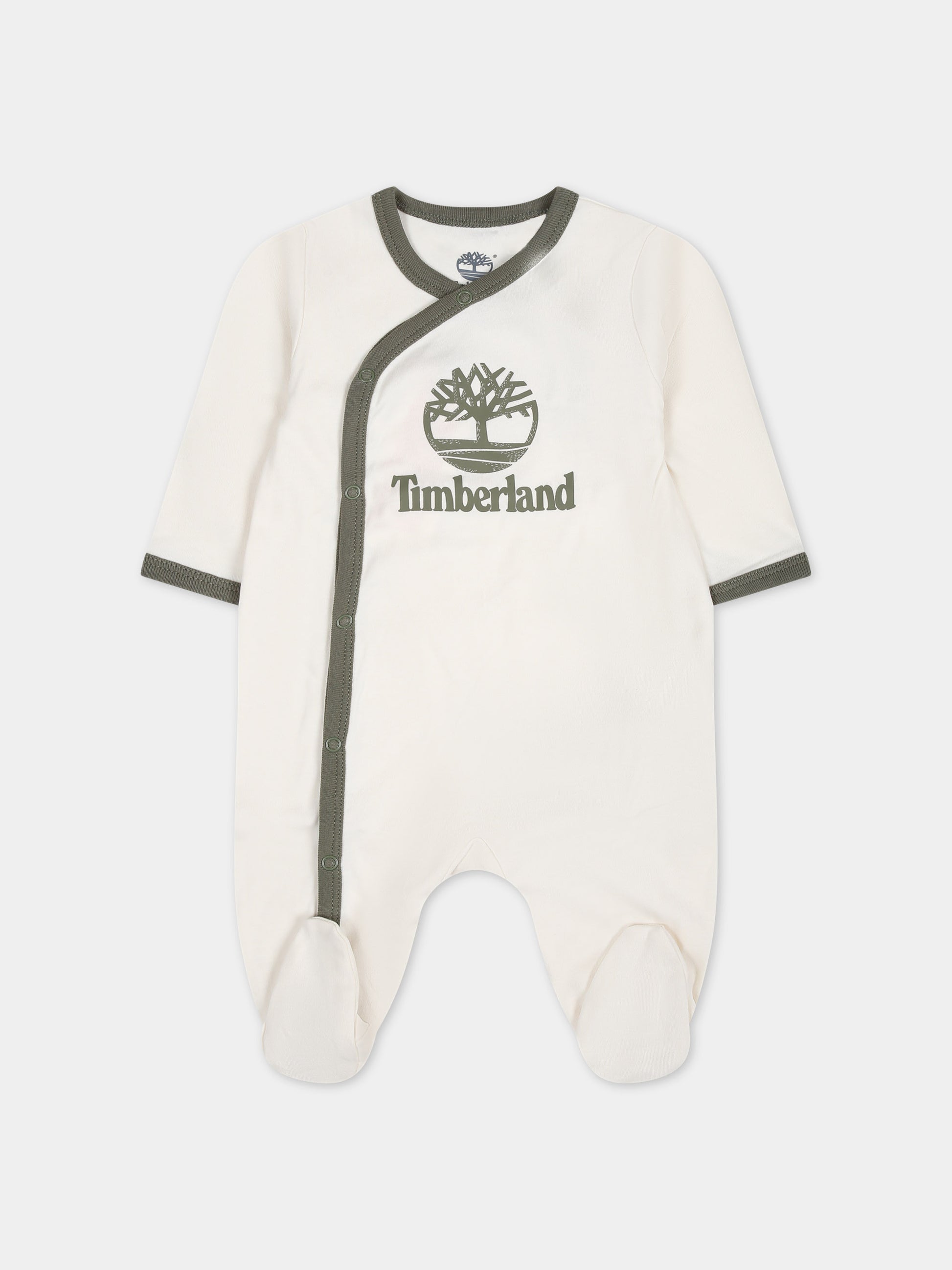Tutina avorio per neonato con logo,Timberland,T60182 127