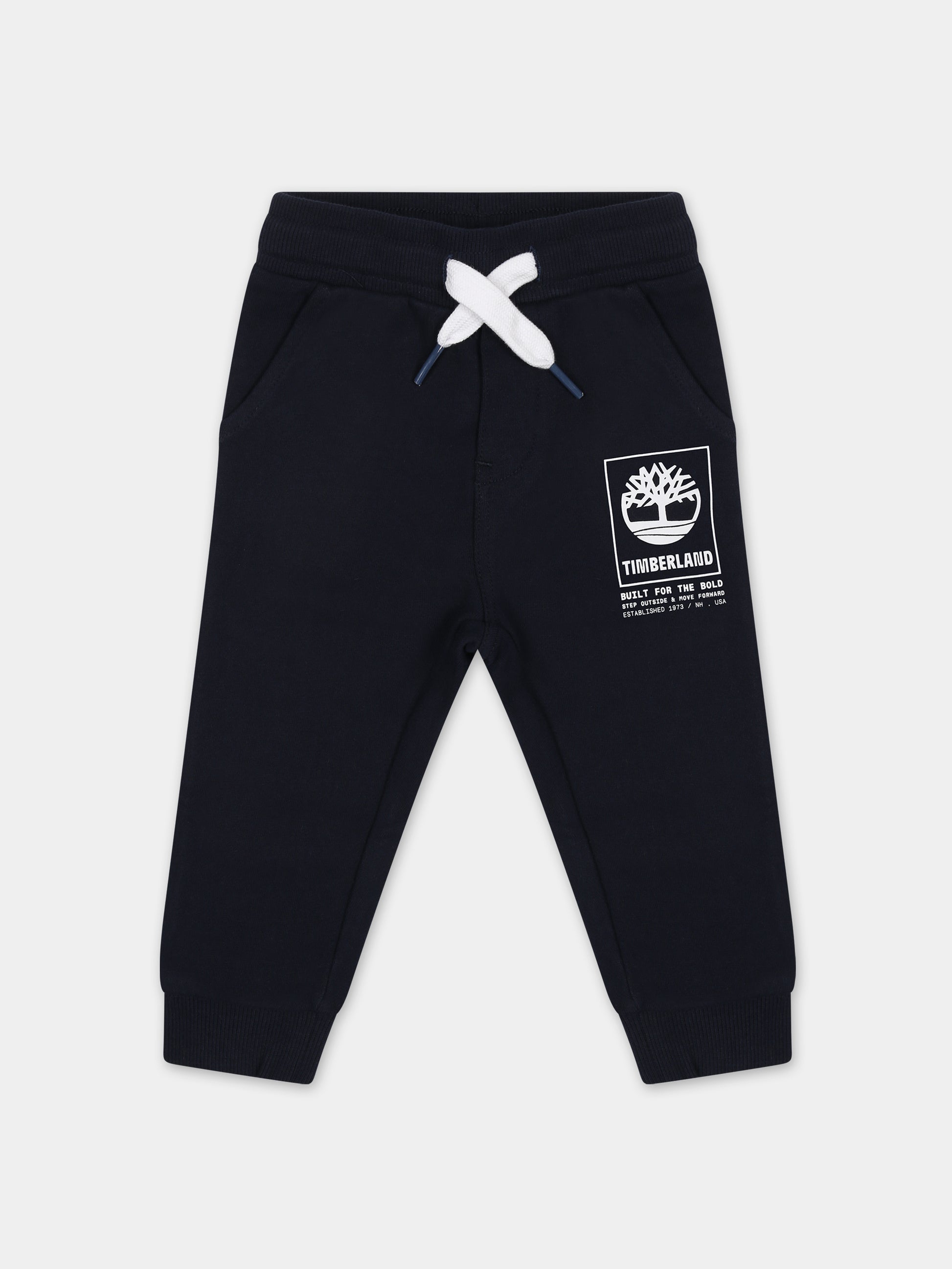 Pantaloni blu per neonato con logo,Timberland,T60126 83D