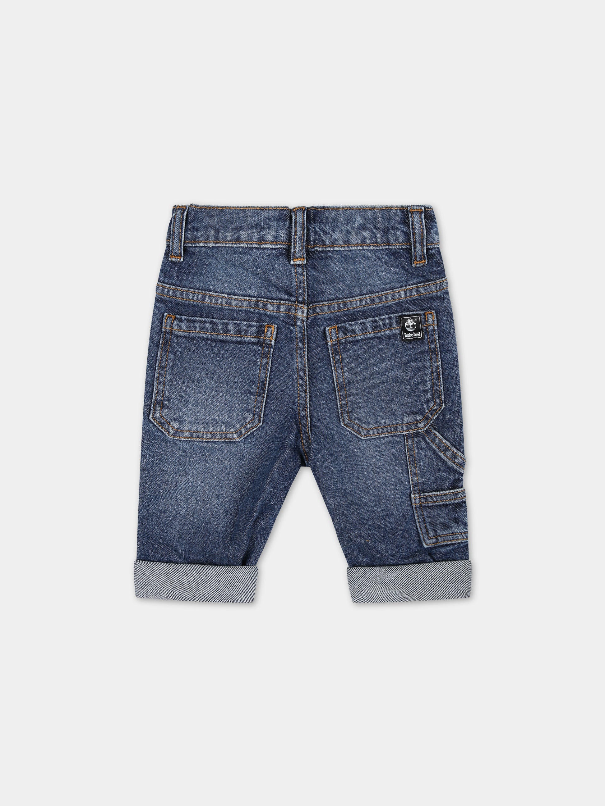 Jeans in denim per neonato con logo,Timberland,T60129 Z25