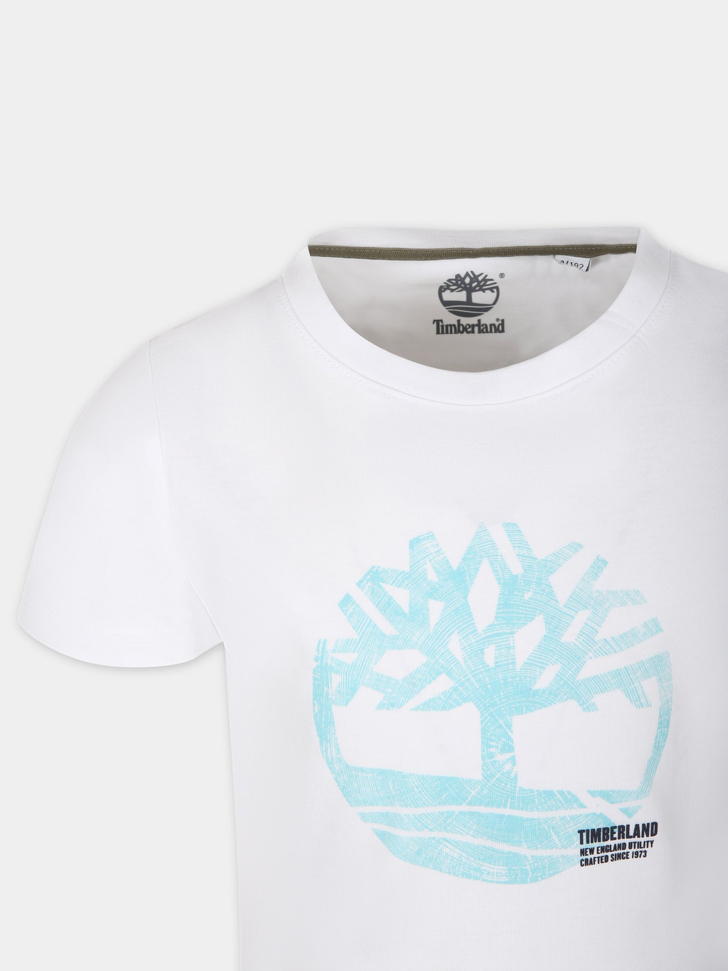 T-shirt bianca per bambino con logo,Timberland,T60087 10P
