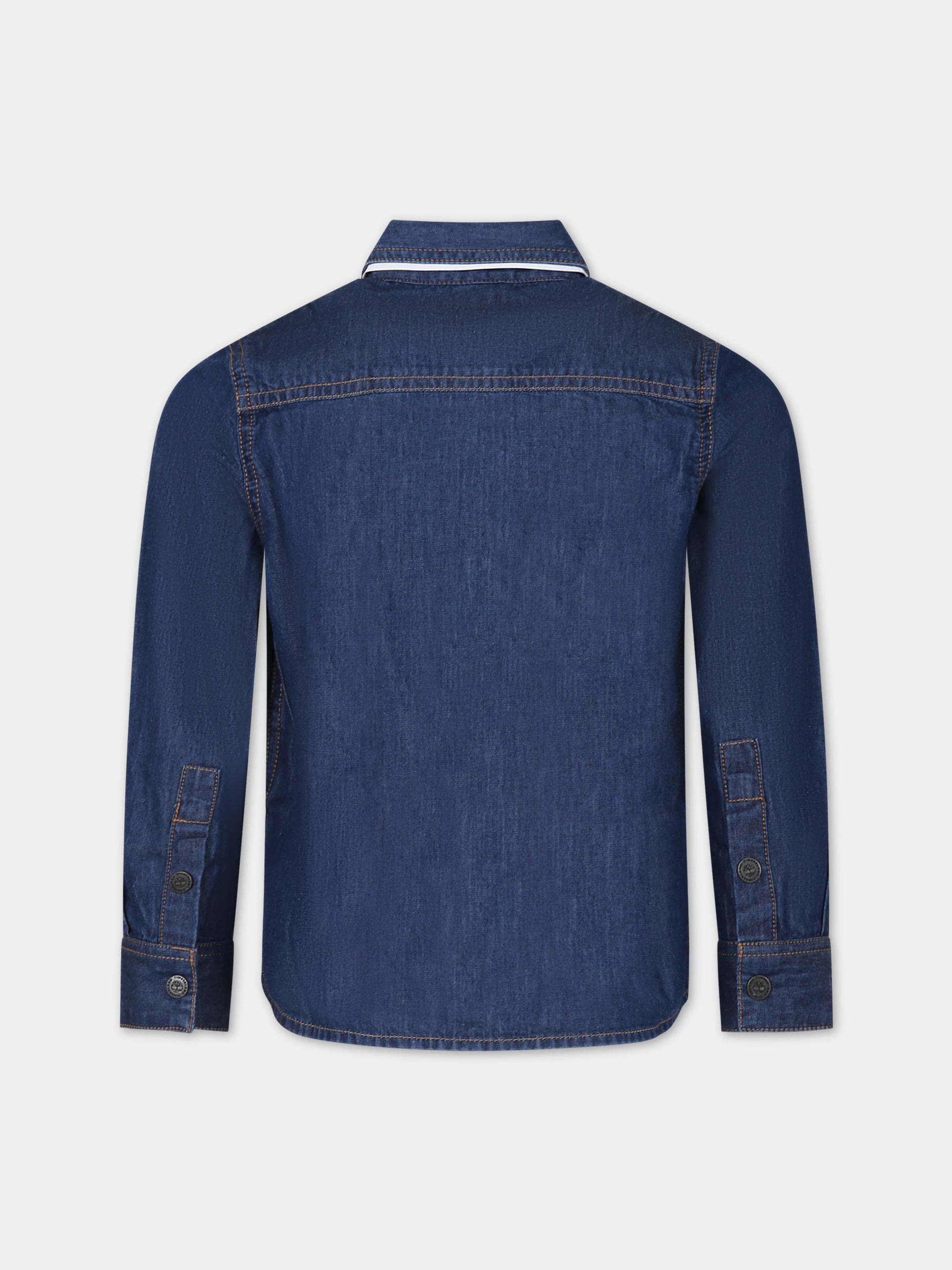 Camicia in denim per bambino con logo,Timberland,T60045 Z25
