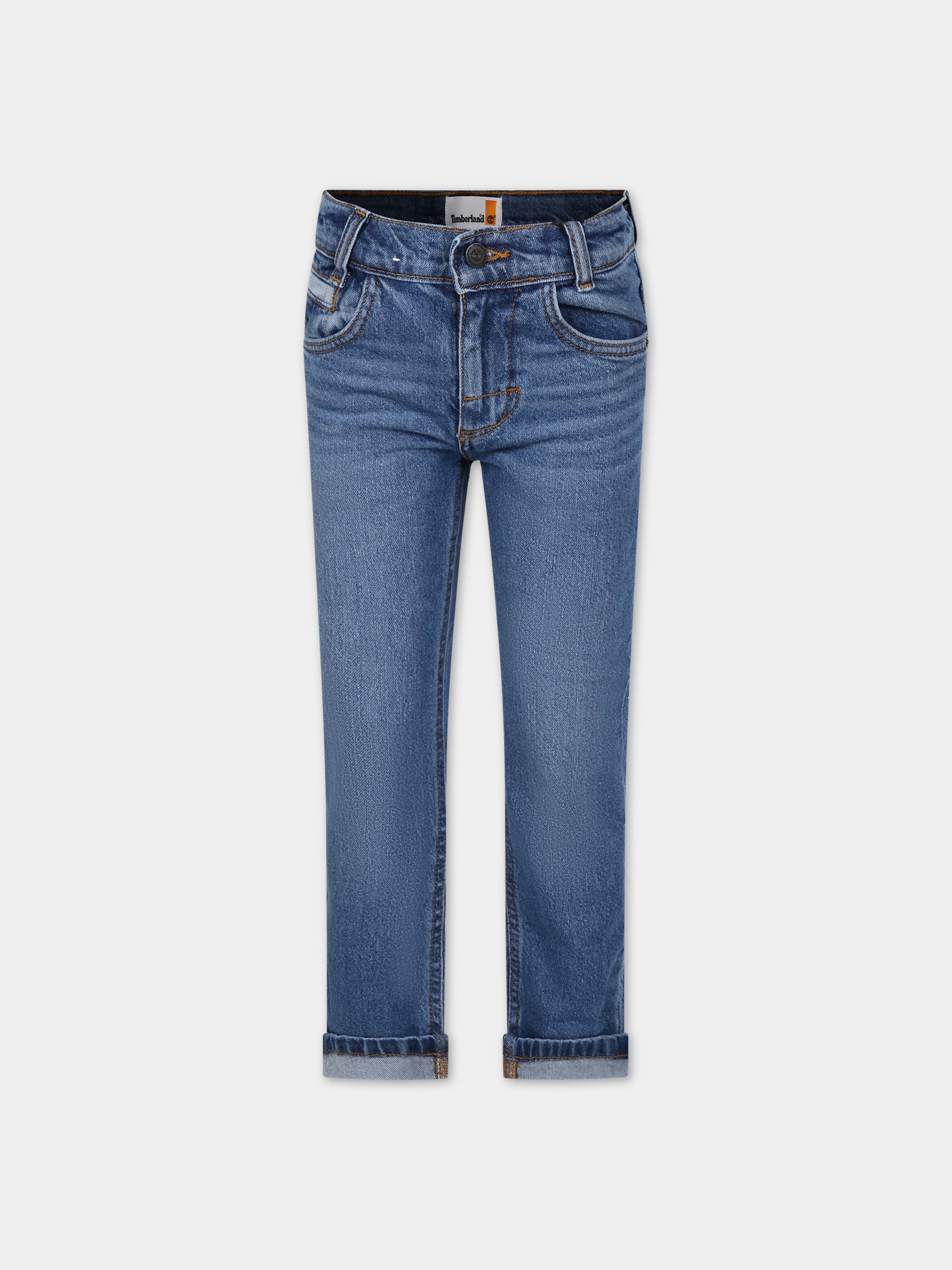 Jeans in denim per bambino con logo,Timberland,T60056 Z25