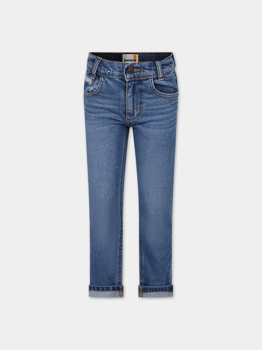 Jeans in denim per bambino con logo,Timberland,T60056 Z25