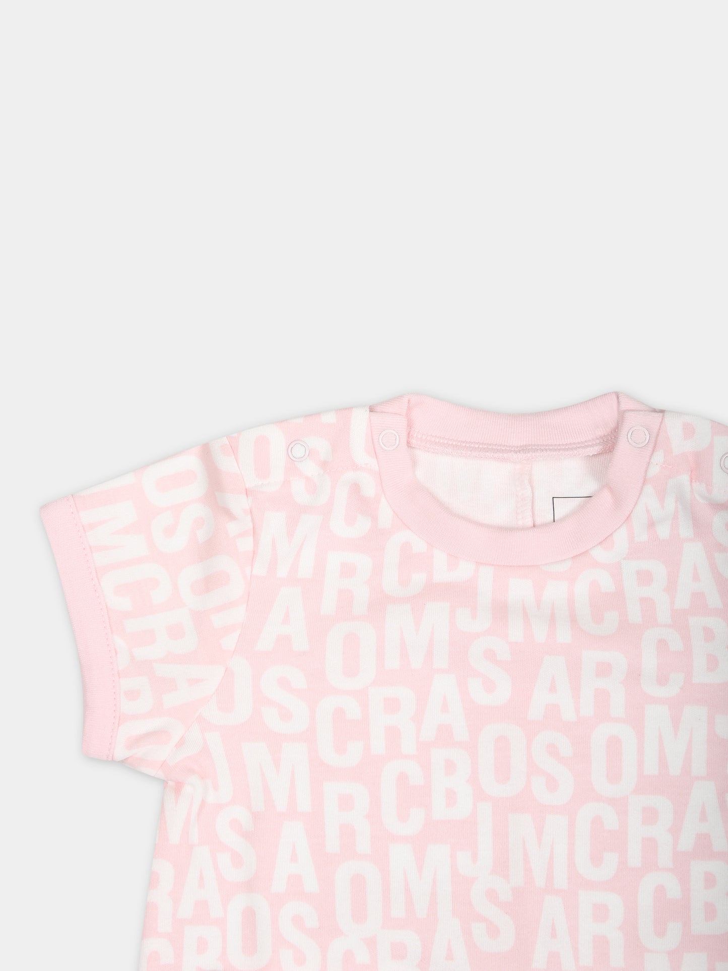 Pagliaccetto rosa per neonata con logo,Little Marc Jacobs,W60148 475