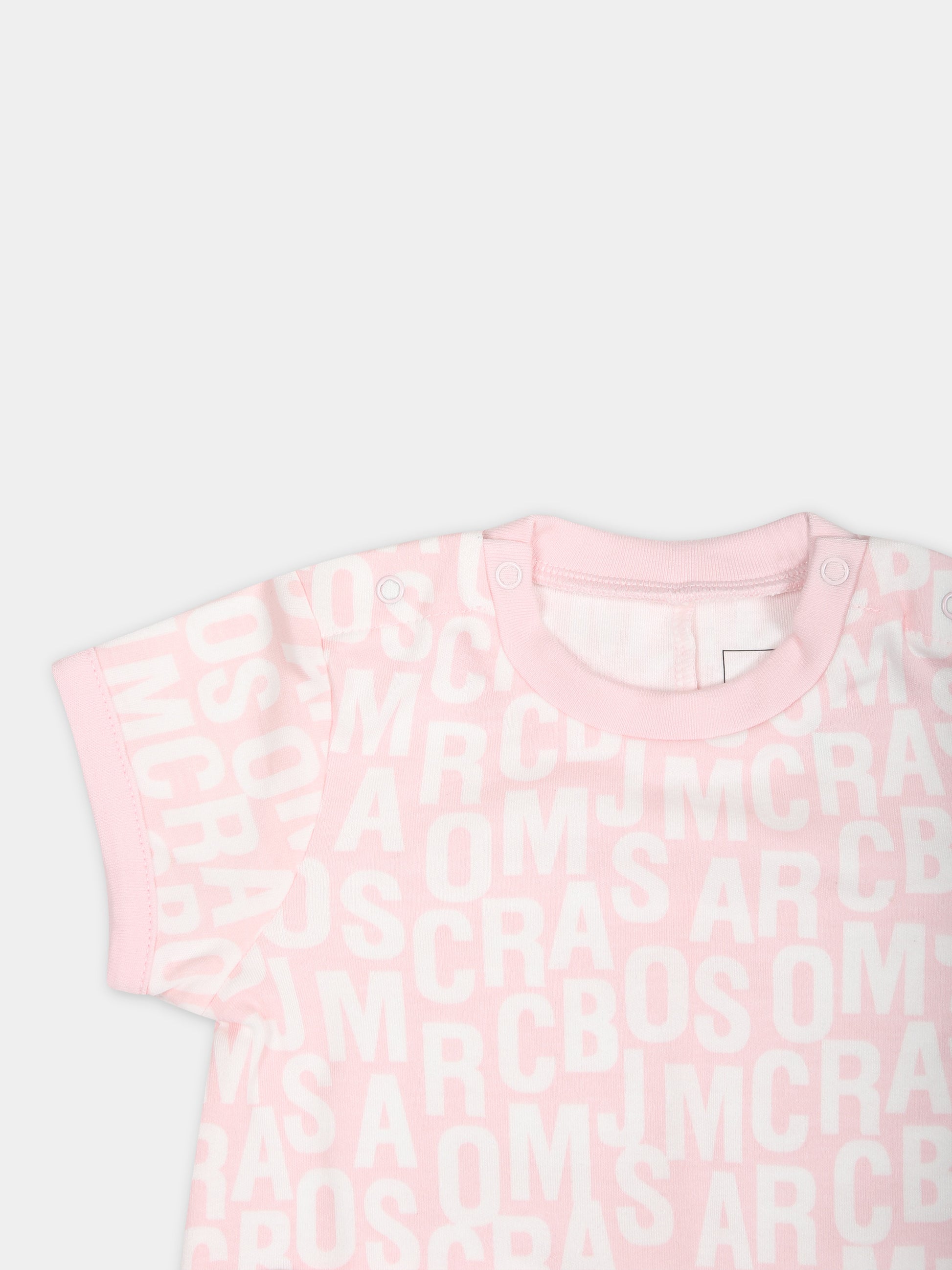 Pagliaccetto rosa per neonata con logo,Little Marc Jacobs,W60148 475