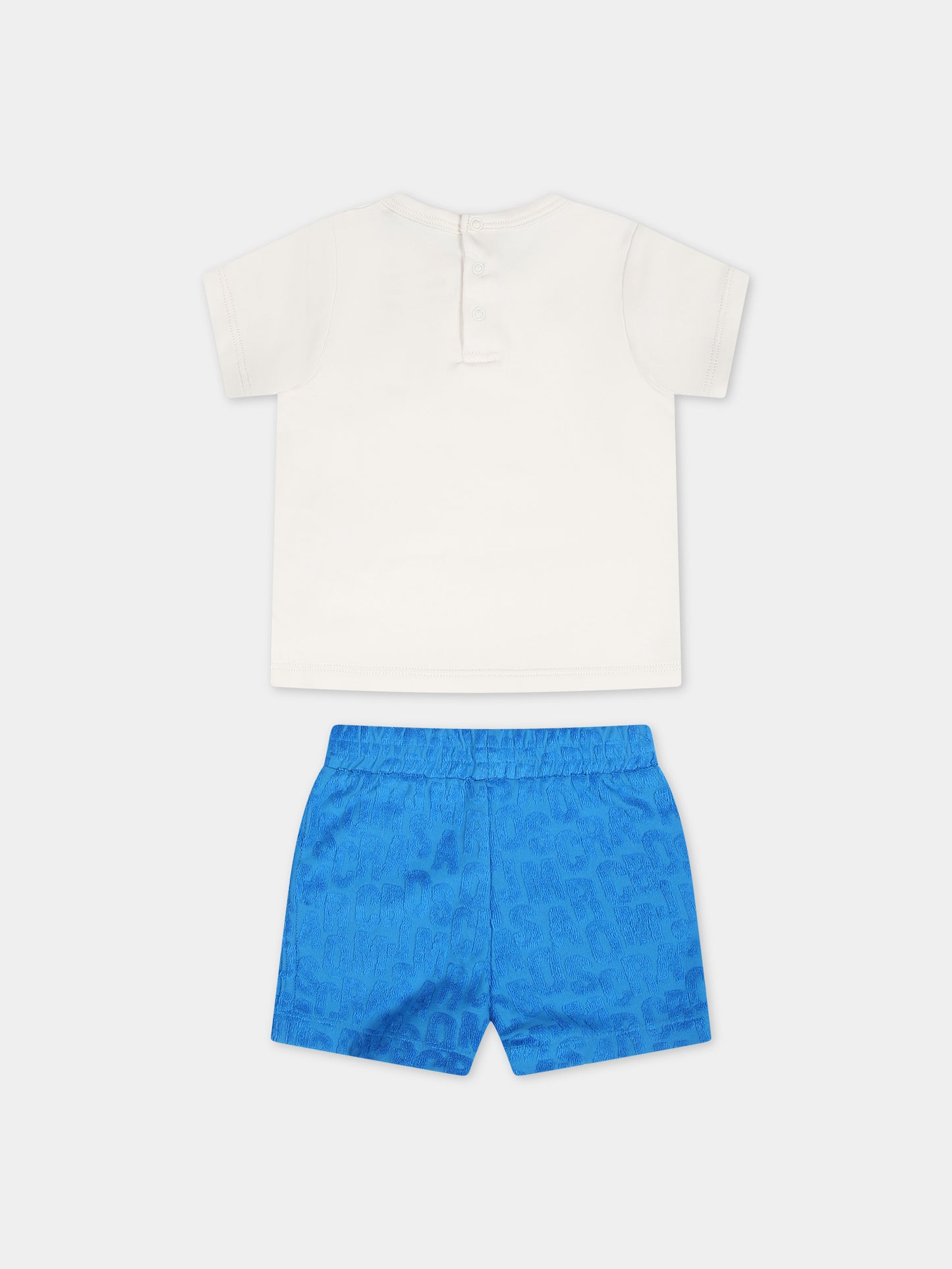 Completo sportivo azzurro per neonato con logo,Little Marc Jacobs,W60152 873