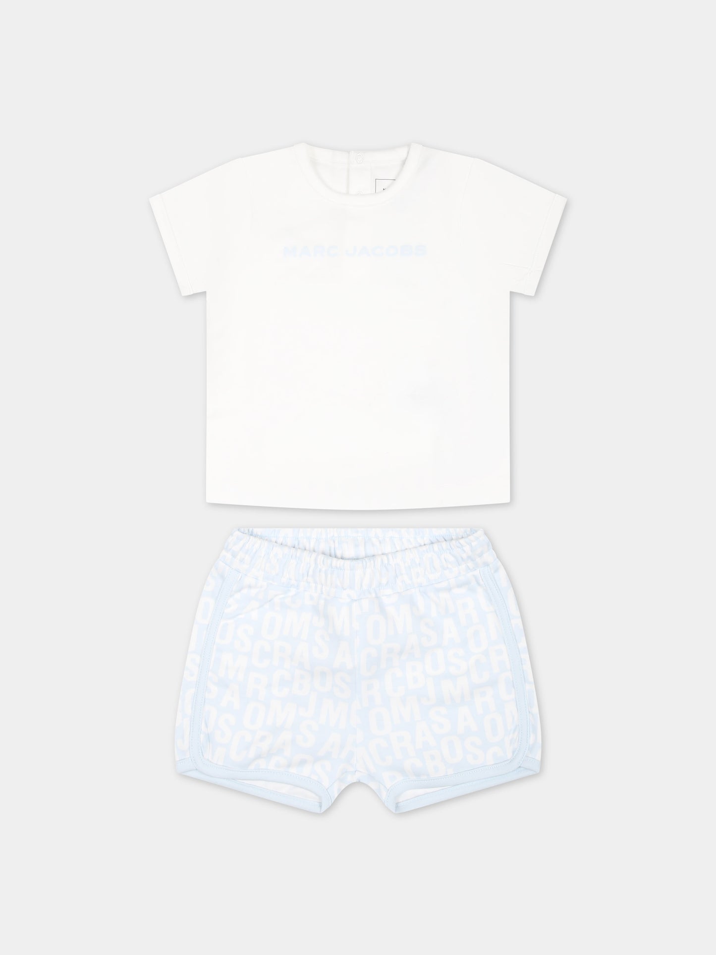 Completo sportivo celeste per neonato con logo,Marc Jacobs,W60157 791