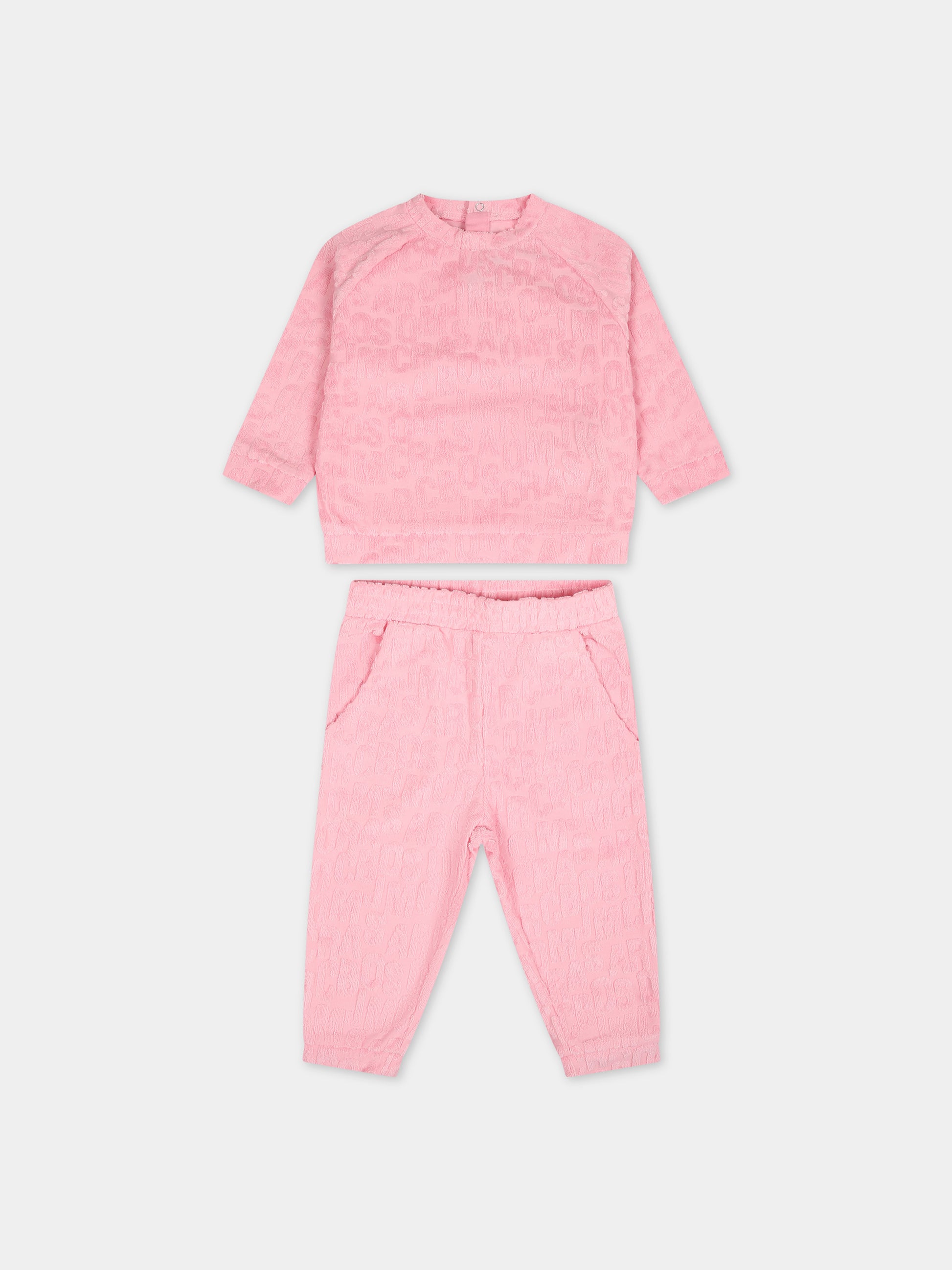 Completo sportivo rosa per neonata con logo,Little Marc Jacobs,W60158 45T