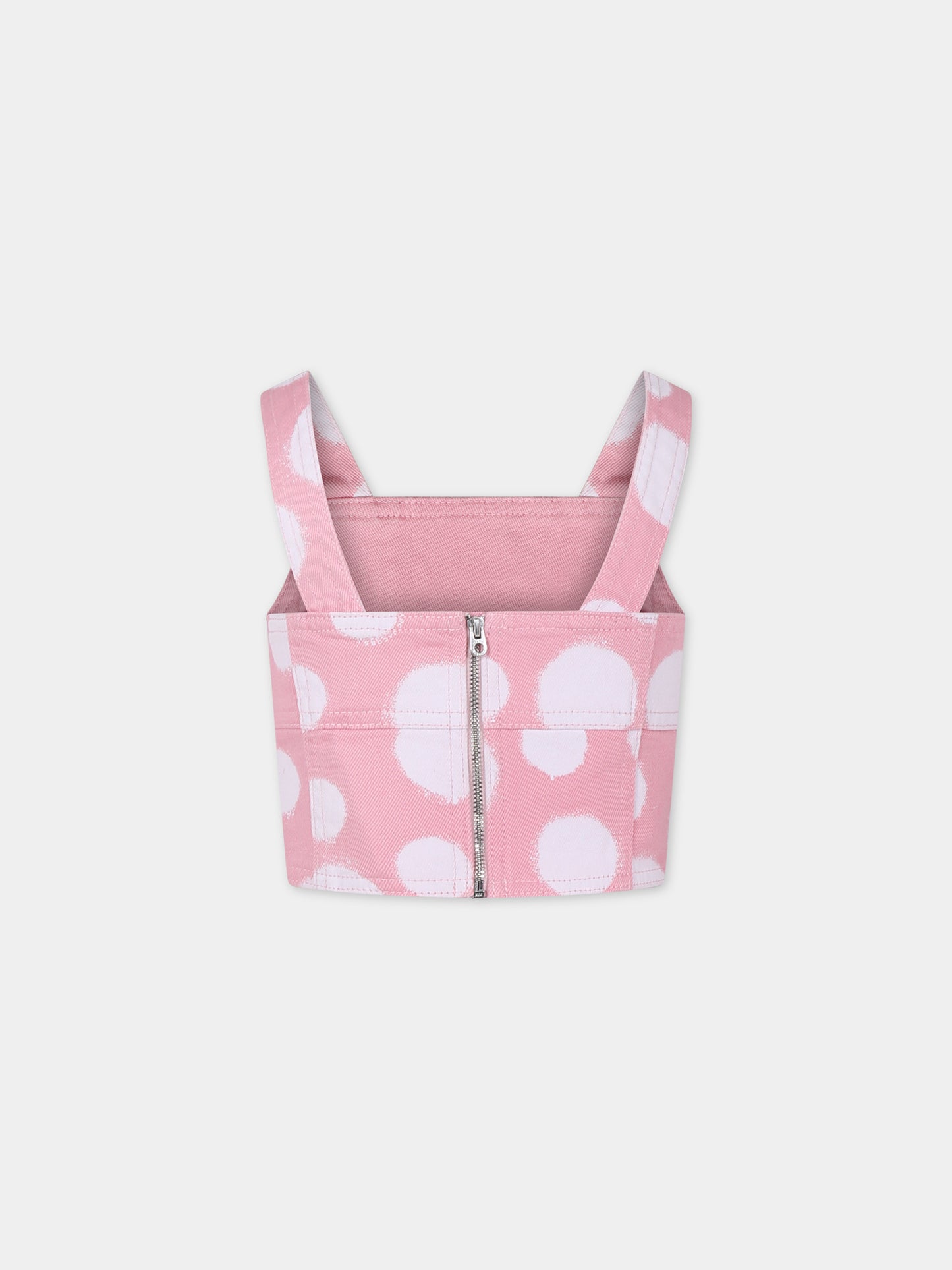 Top rosa per bambina con pois all-over,Little Marc Jacobs,W60201 45T