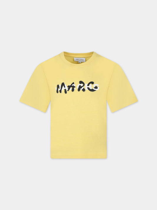 T-shirt gialla per bambini con logo,Little Marc Jacobs,W60212 577