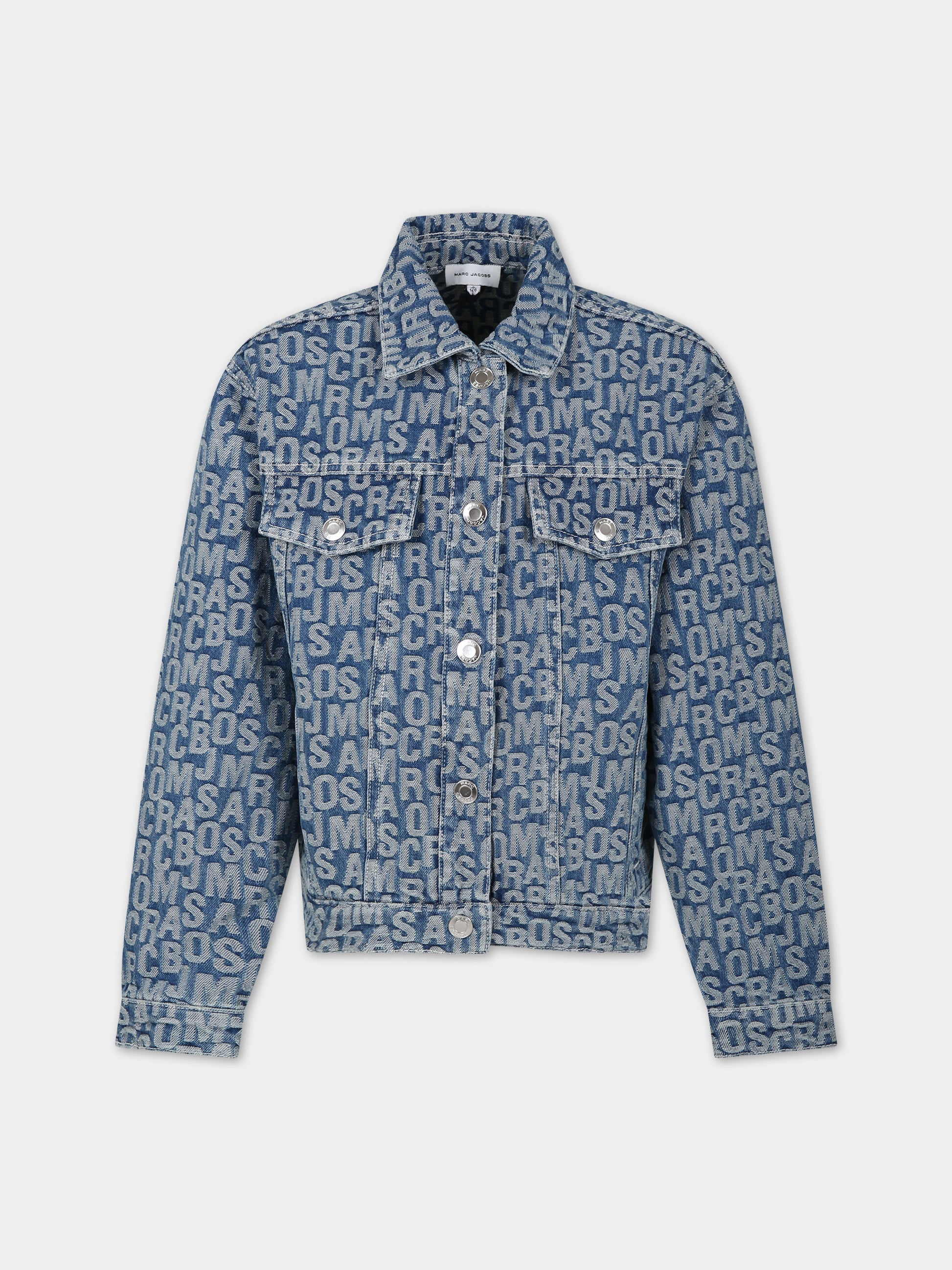 Giubbotto in denim per bambini con logo all-over,Little Marc Jacobs,W60173 Z10