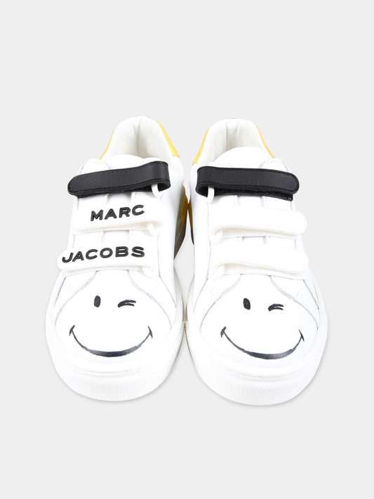 Sneakers basse bianche per bambini con smile,Little Marc Jacobs,W60055 10P