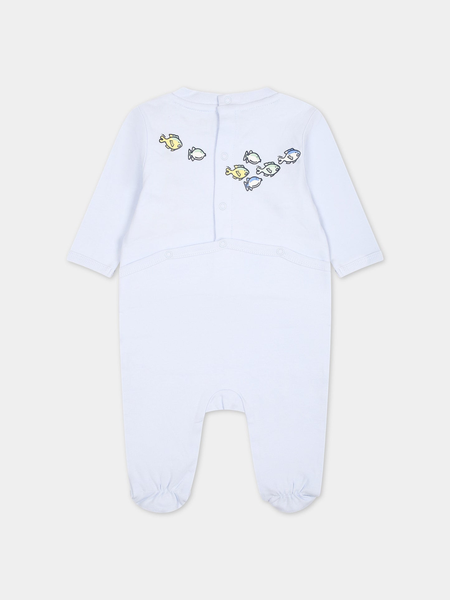 Tutina celeste per neonato con stampe,Kenzo Kids,K60071 771