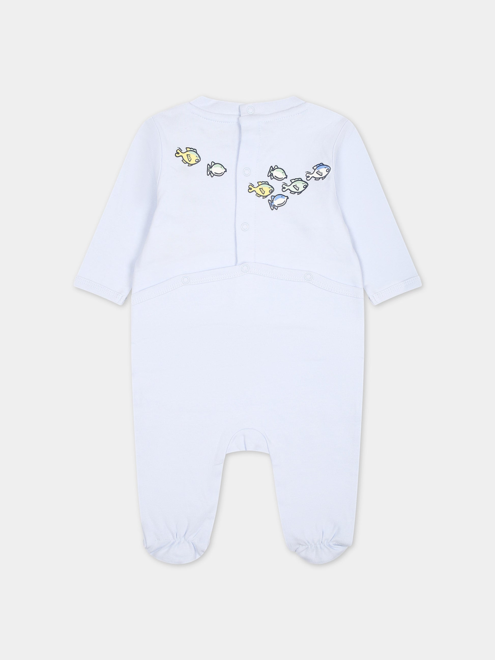 Tutina celeste per neonato con stampe,Kenzo Kids,K60071 771