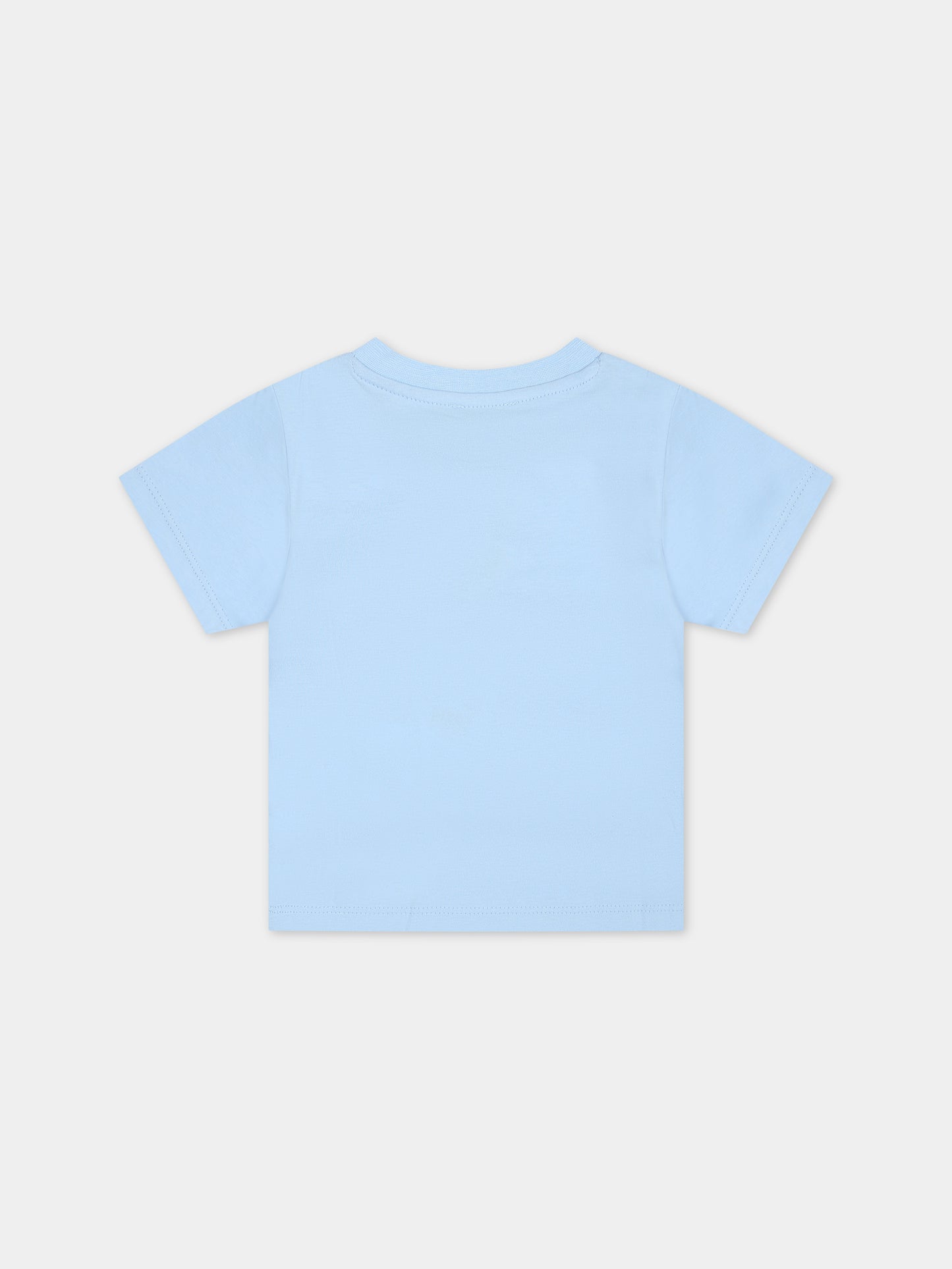T-shirt celeste per neonato con logo,Kenzo Kids,K60161 79H