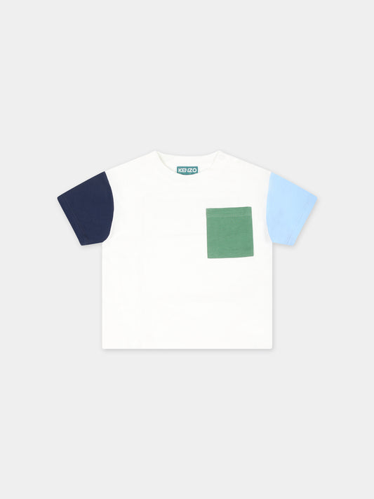 T-shirt avorio per neonato con logo,Kenzo Kids,K60165 12P