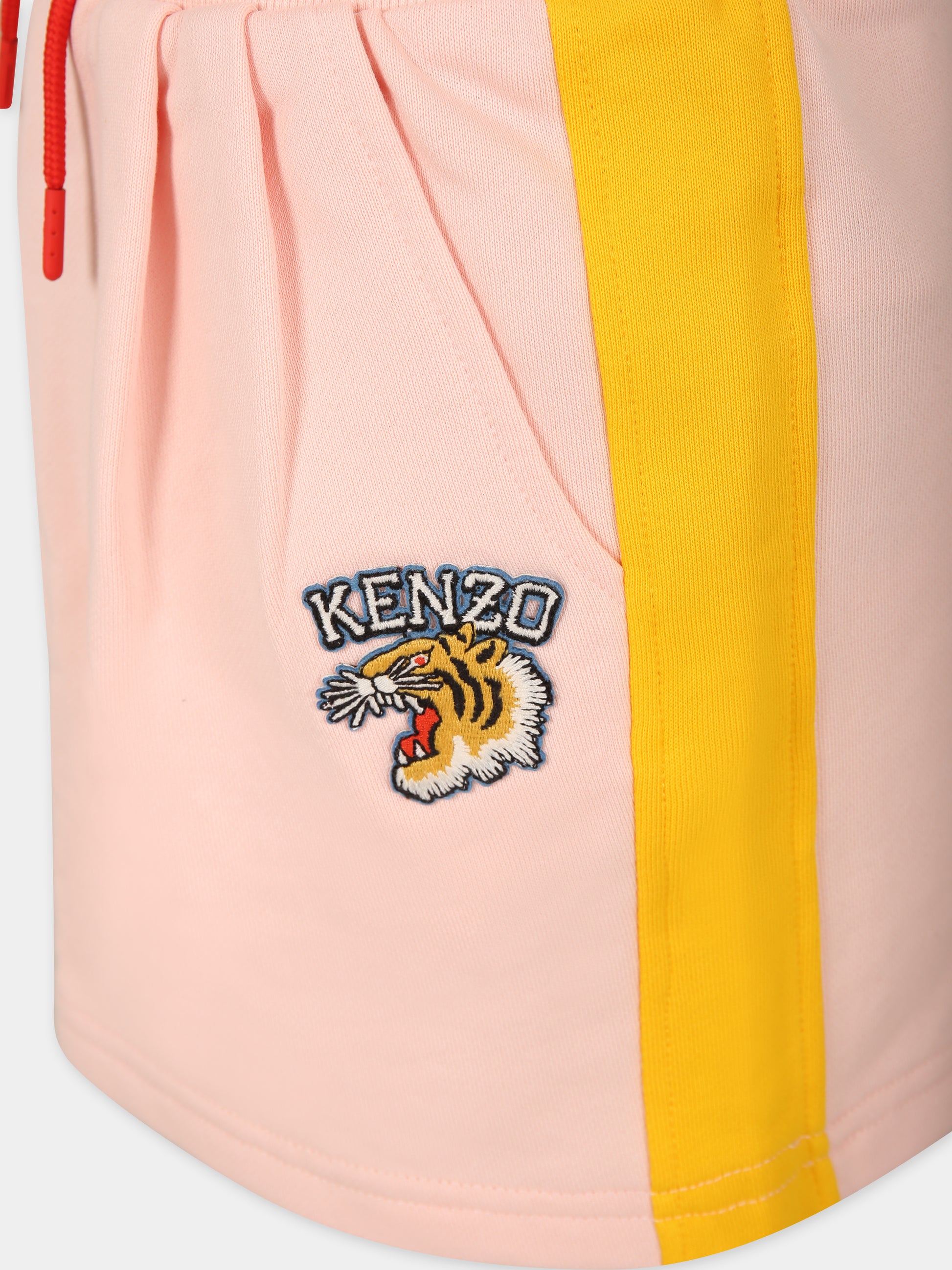 Gonna rosa per bambina con logo,Kenzo Kids,K60192 46T