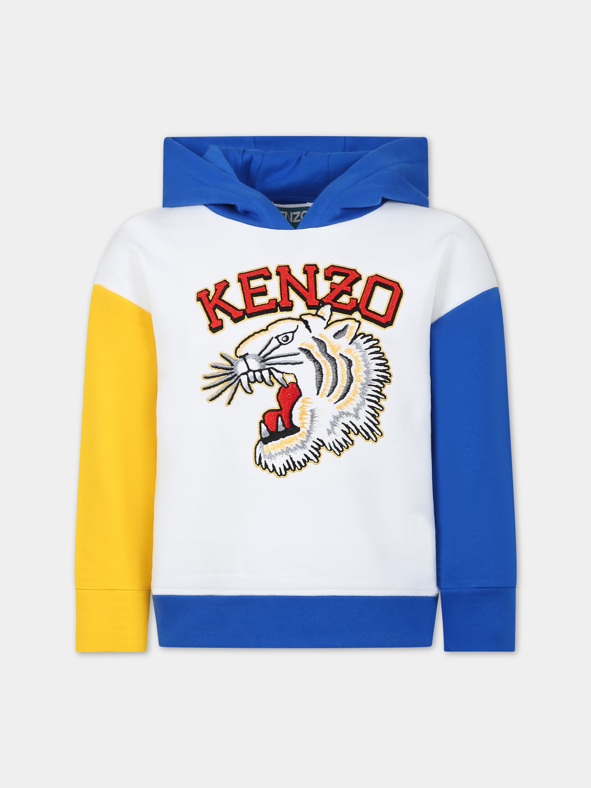 Felpa con cappuccio multicolor per bambino con logo,Kenzo Kids,K60329 12P