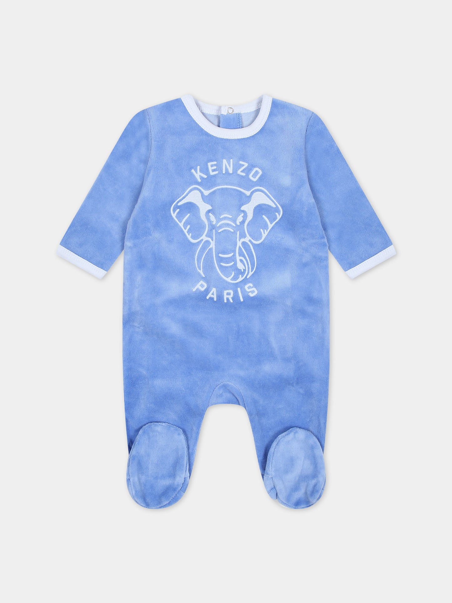 Set azzurro per neonato con logo,Kenzo Kids,K60076 81G