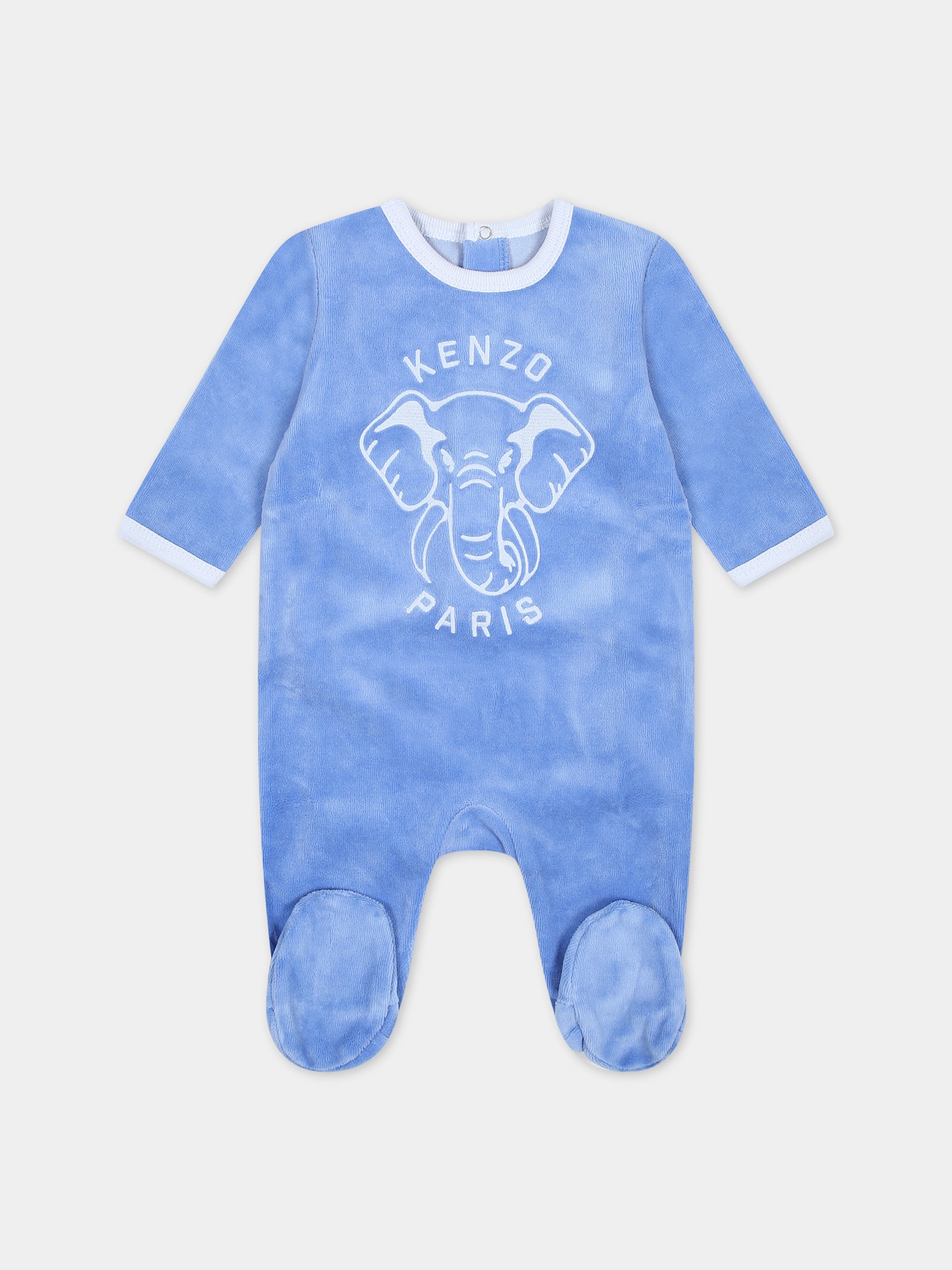 Set azzurro per neonato con logo,Kenzo Kids,K60076 81G