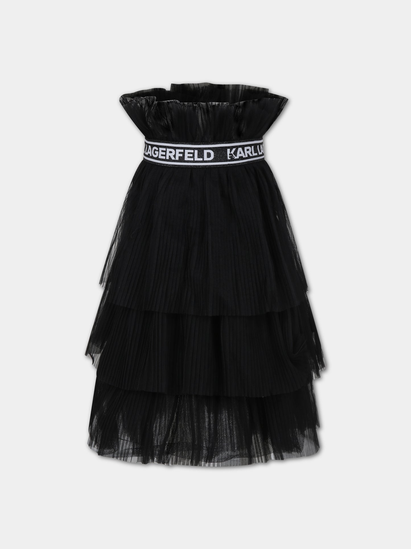 Gonna elegante nera per bambina,Karl Lagerfeld Kids,Z30093 09B