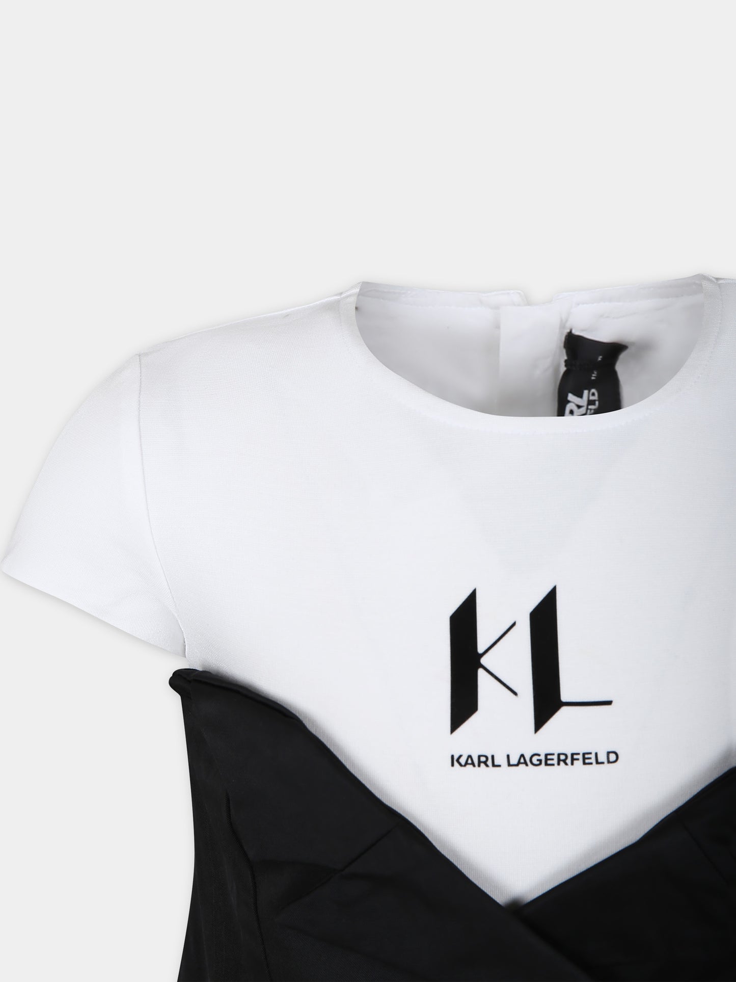 Vestito nero per bambina con logo,Karl Lagerfeld Kids,Z30086 M41