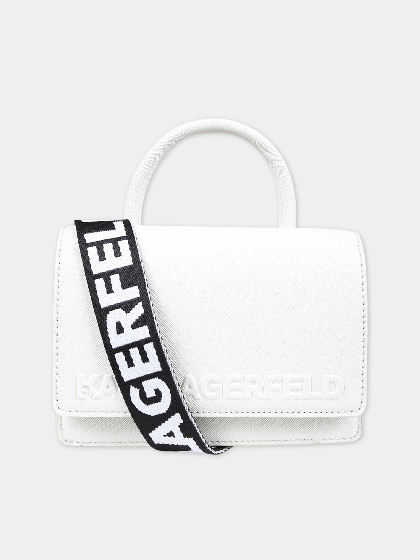 Borsa casual bianca con logo,Karl Lagerfeld Kids,Z30169 195