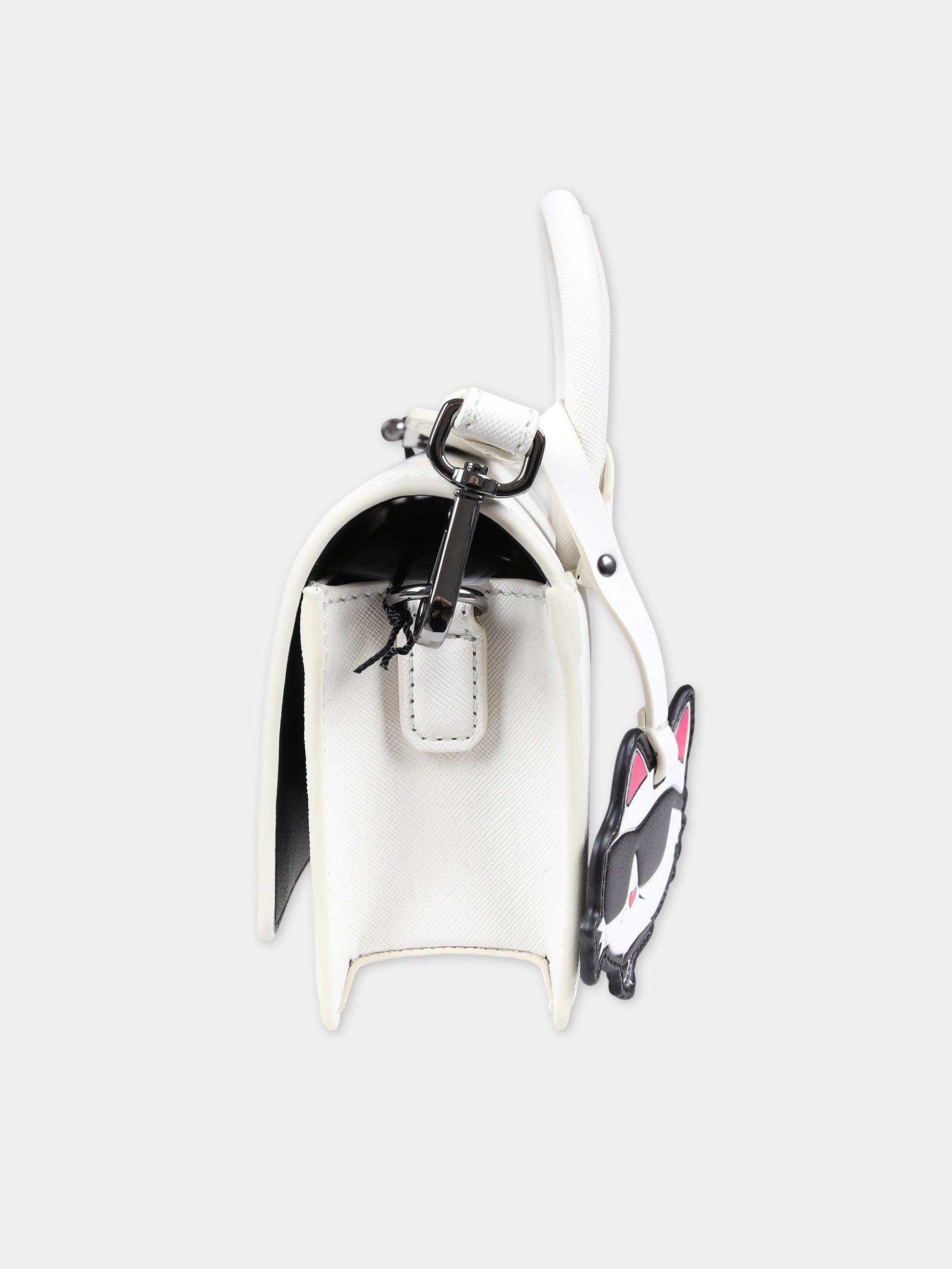 Borsa casual bianca con logo,Karl Lagerfeld Kids,Z30169 195