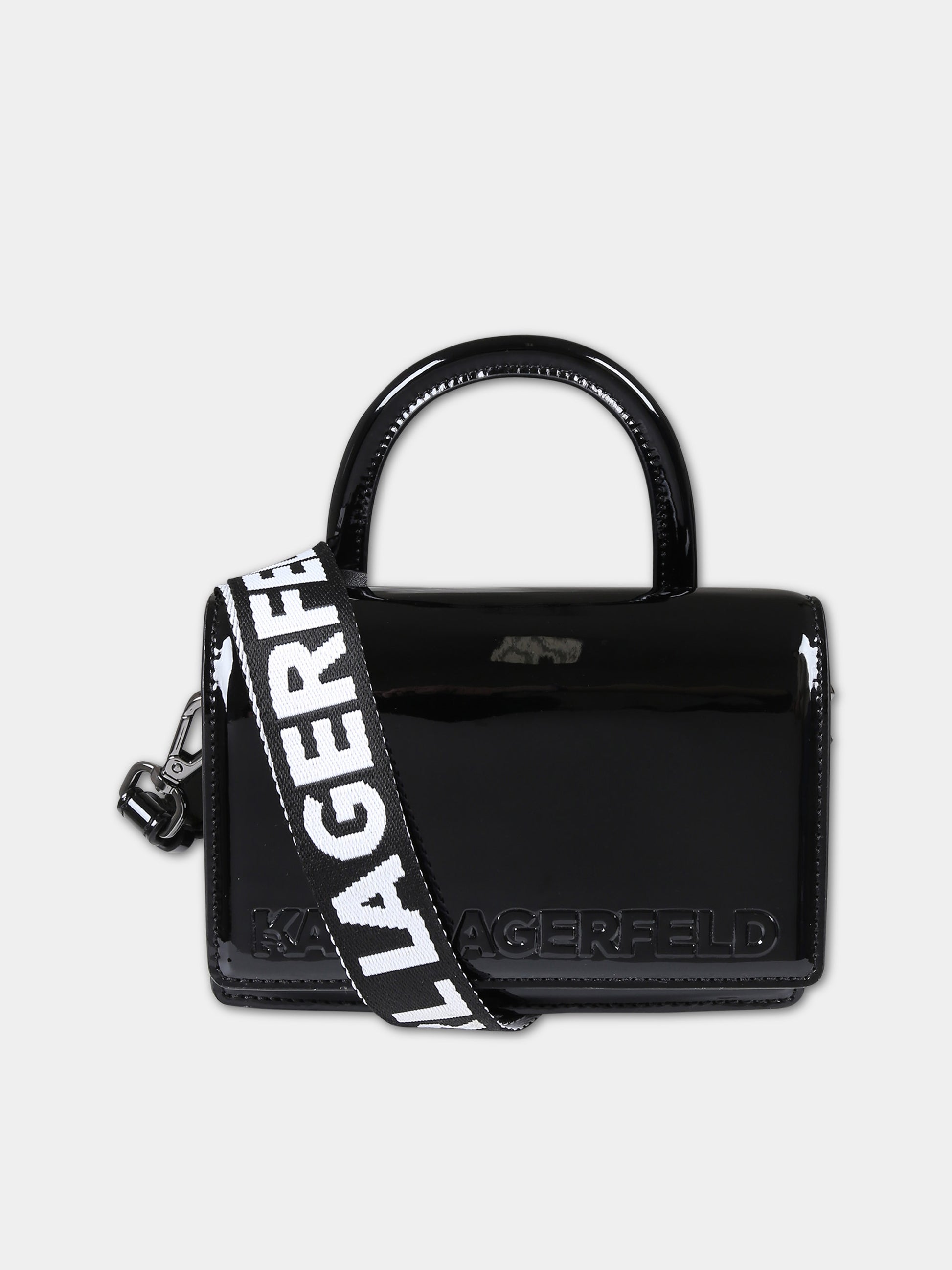 Borsa casual nera con logo,Karl Lagerfeld Kids,Z30169 09B