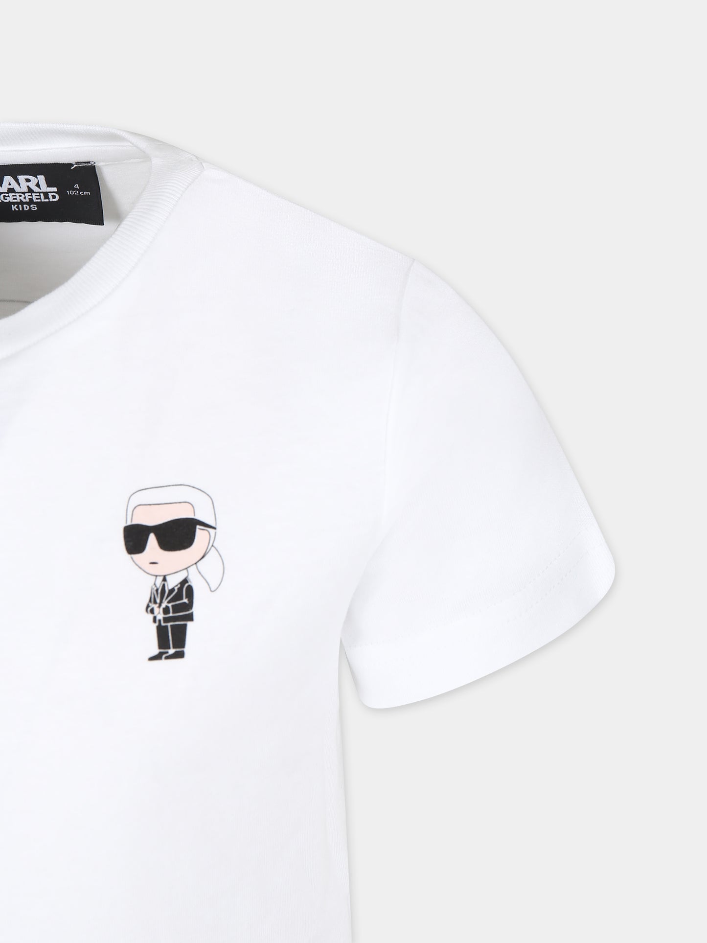 T-shirt bianca per bambino con stampa Karl,Karl Lagerfeld Kids,Z30054 10P