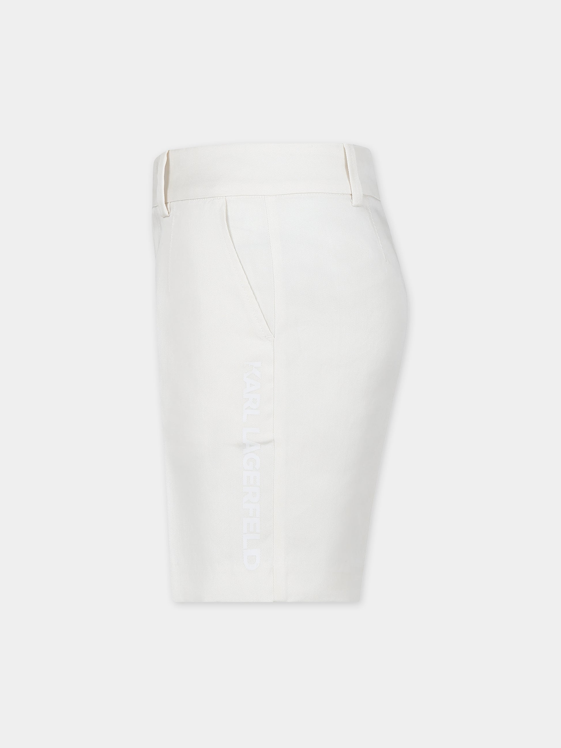 Shorts bianchi per bambino con logo,Karl Lagerfeld Kids,Z30027 195