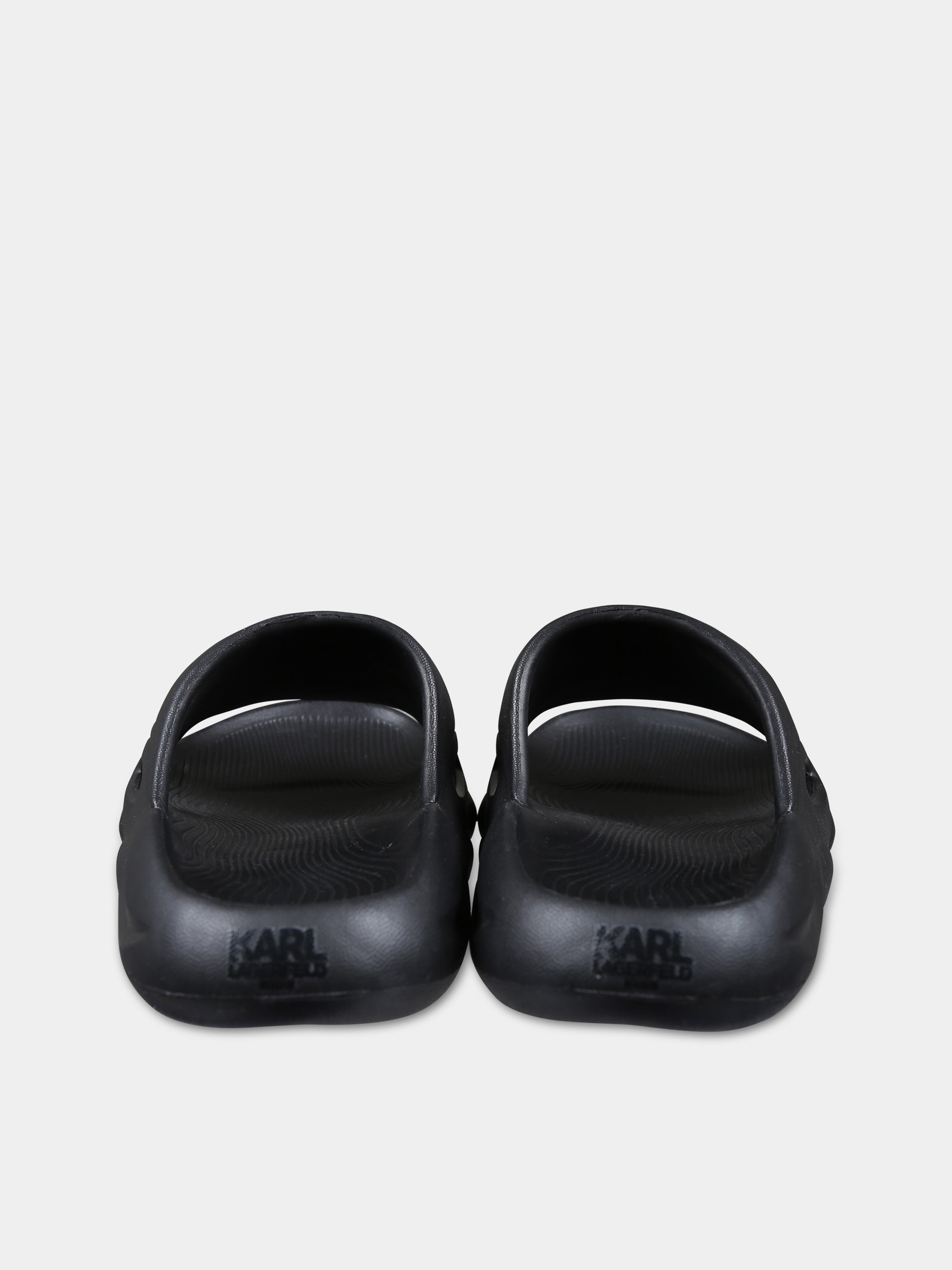 Ciabatte nere per bambini con logo e Karl,Karl Lagerfeld Kids,Z30018 09B