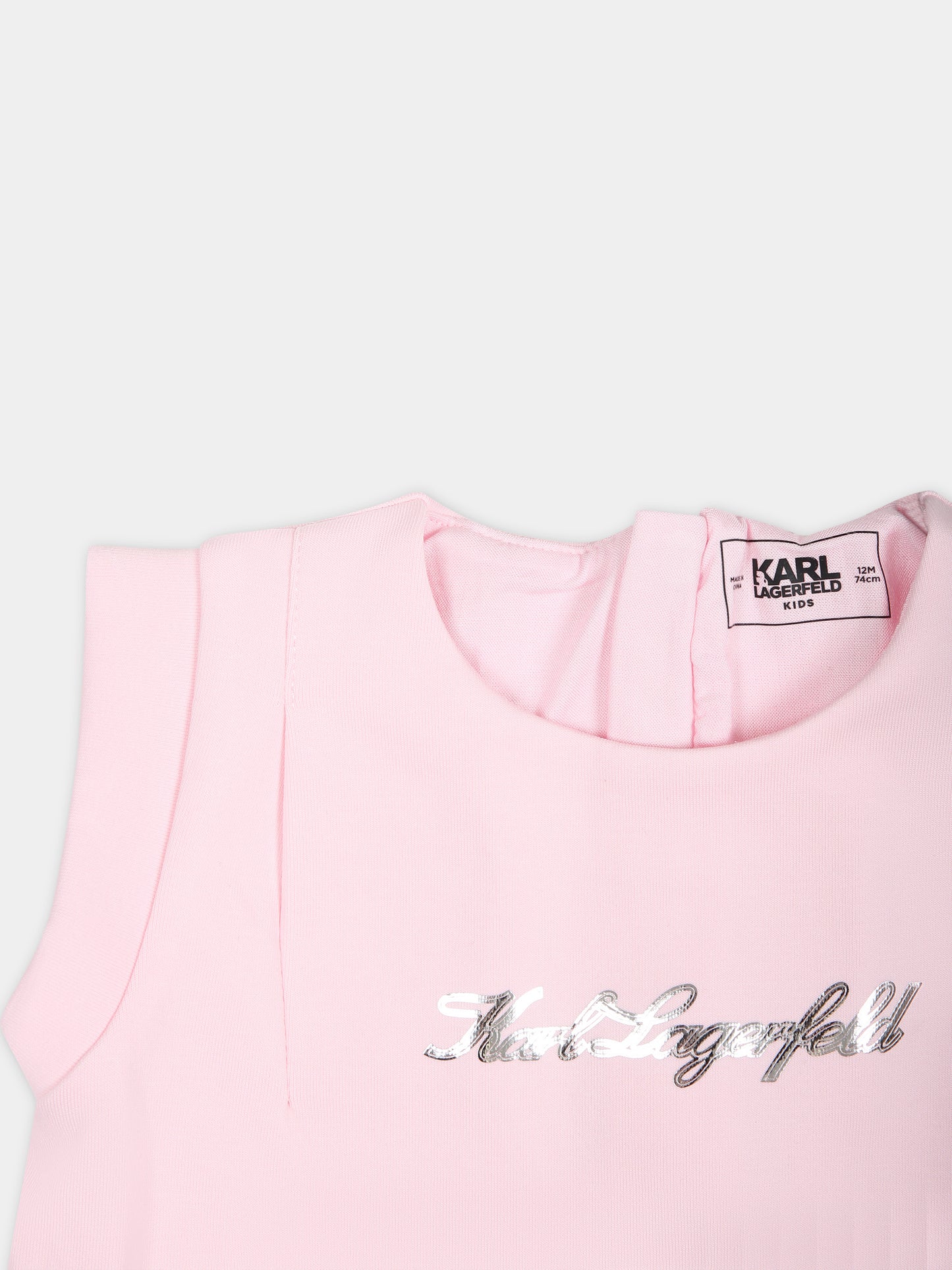 Vestito rosa per bambina con logo,Karl Lagerfeld Kids,Z30119 475