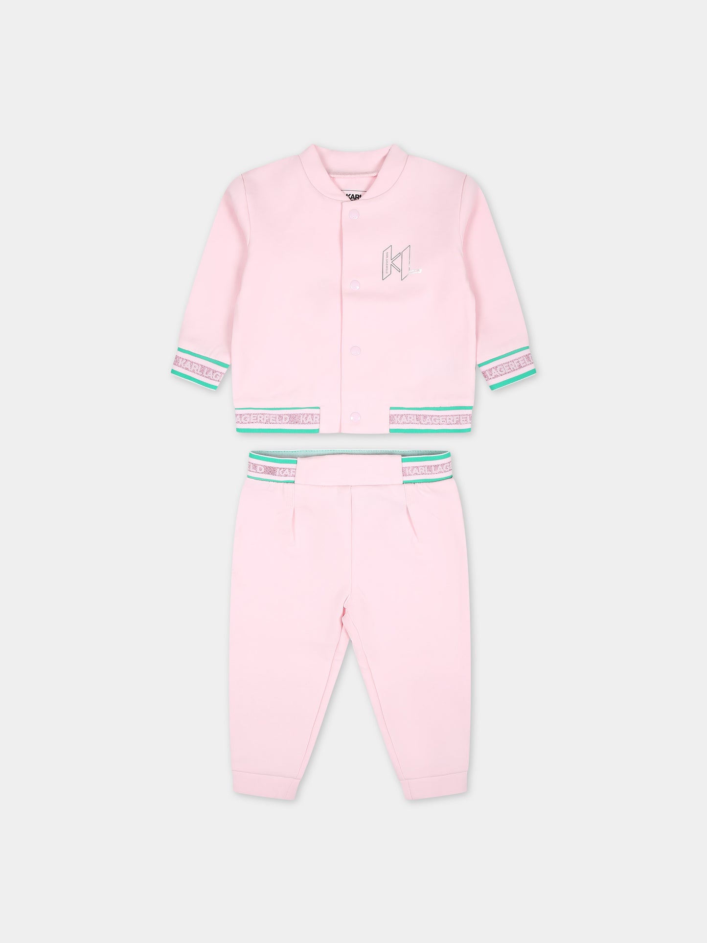Completo rosa per neonata con logo,Karl Lagerfeld Kids,Z30129 N34